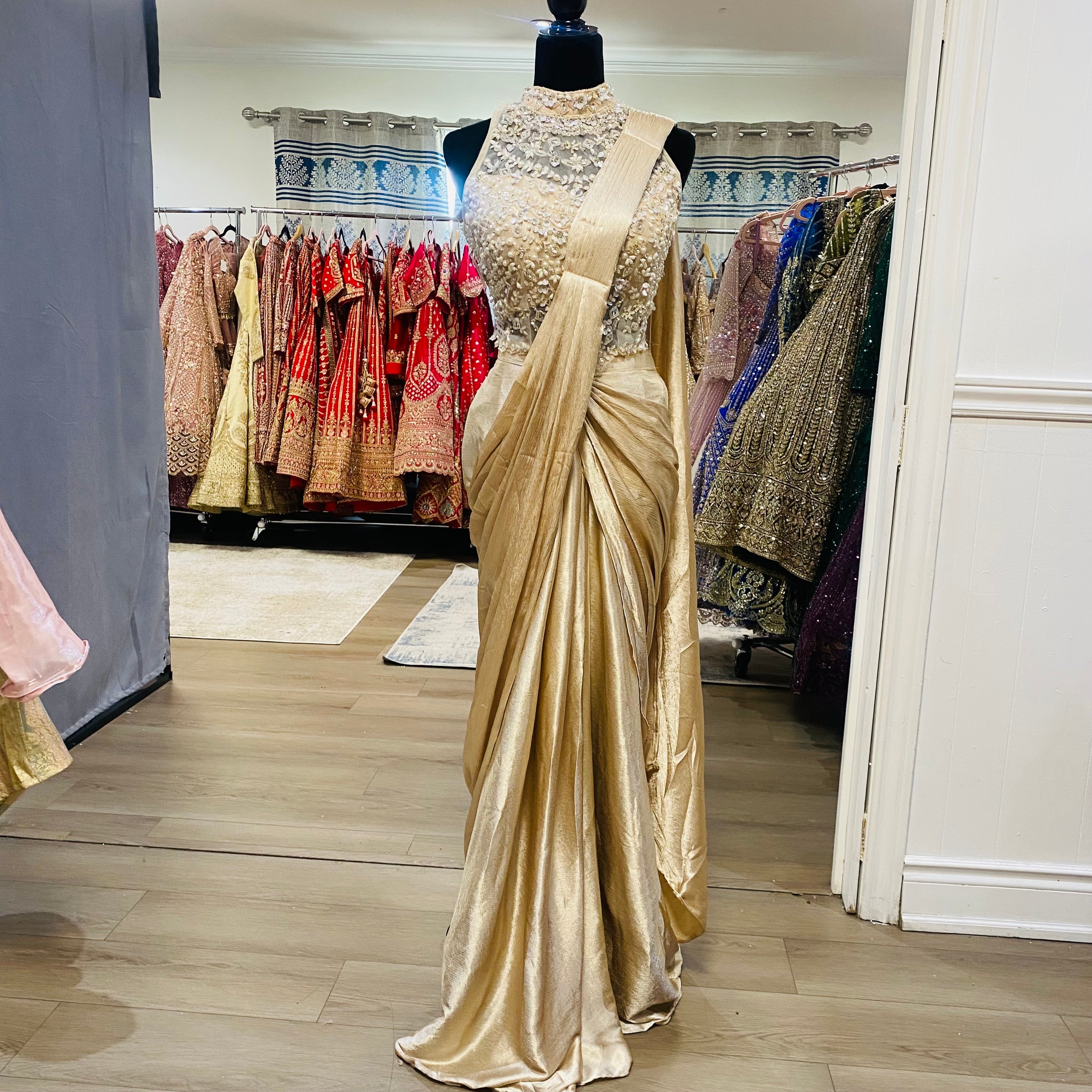 Pre drape saree
