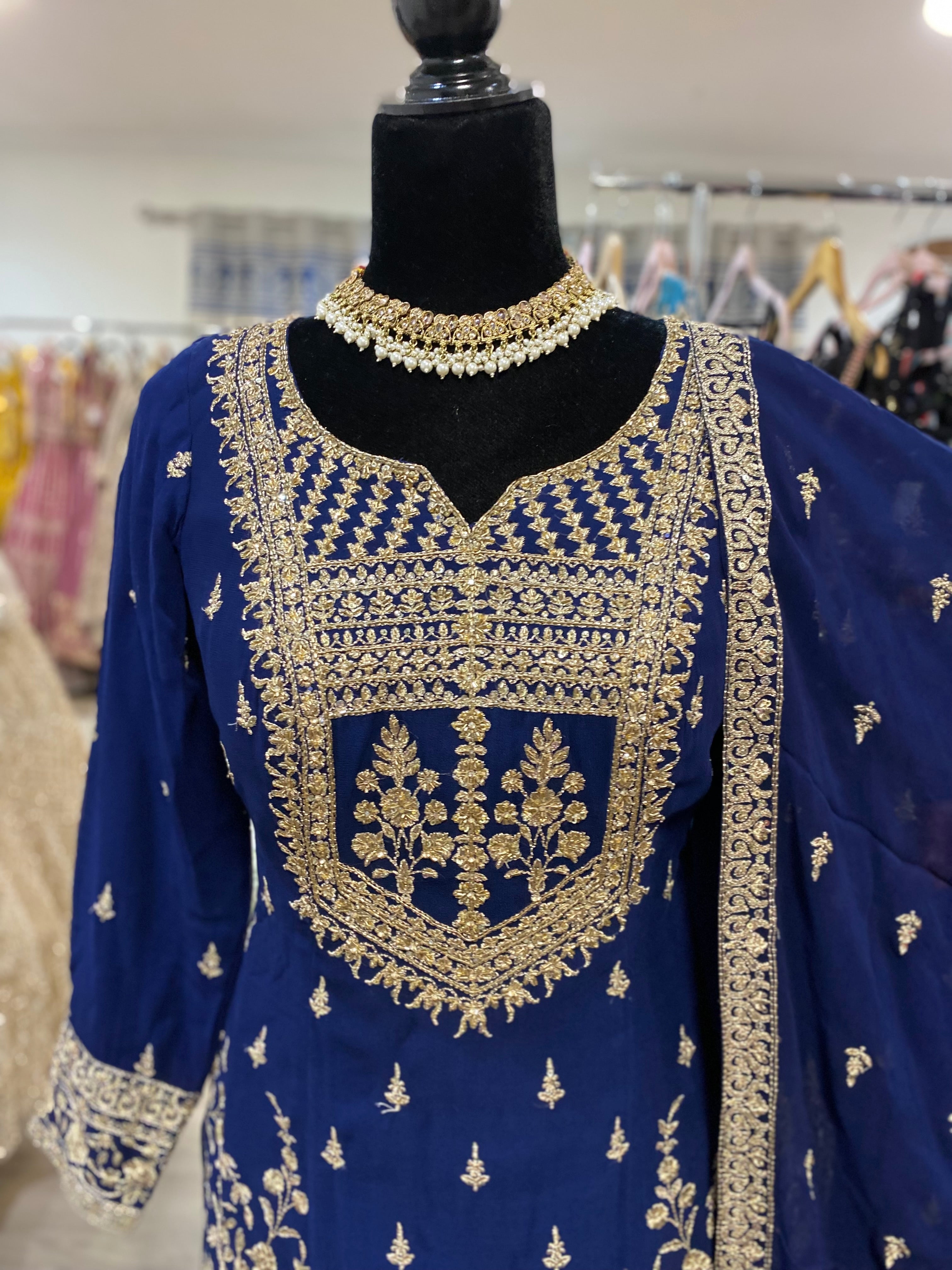 Embroidered suit palazoo with pockets – Kanada Kulture