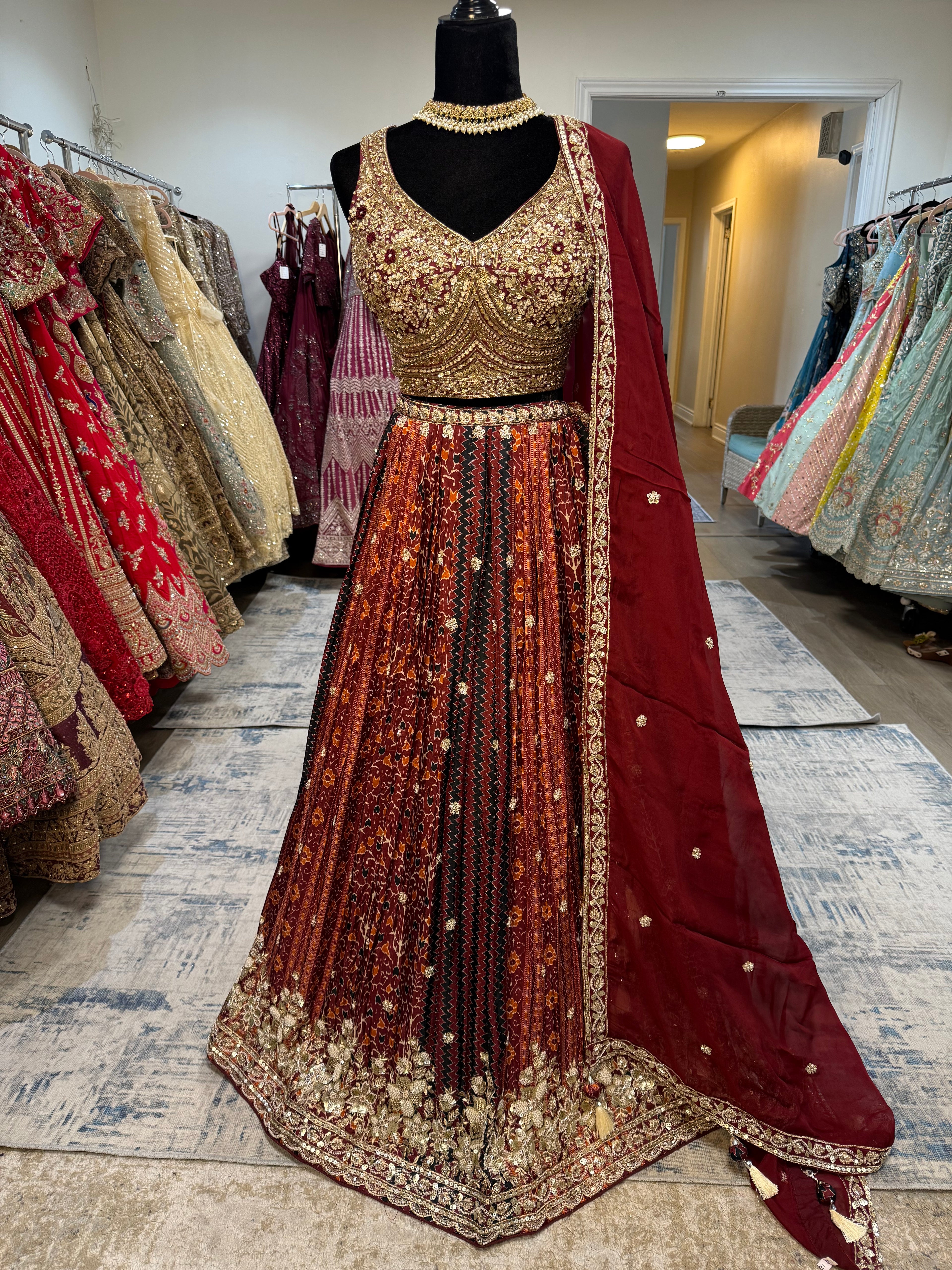 Banarsi intricate hand work lehenga
