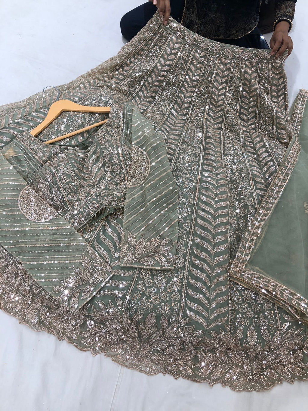 KanadaKulture - Designer Lehenga with thread and stone detailing