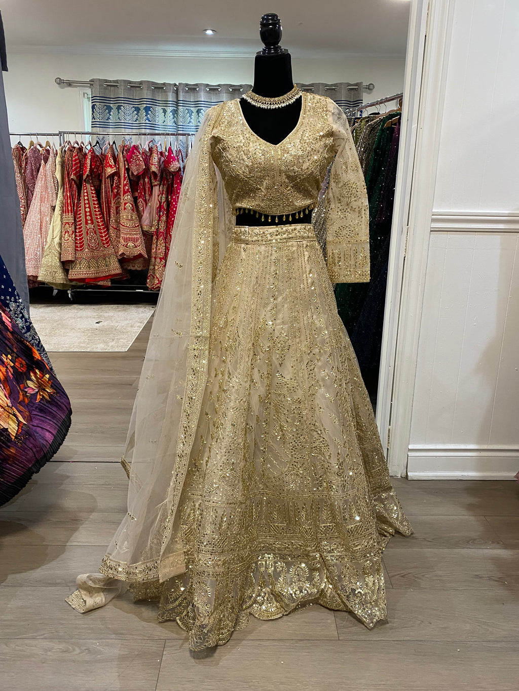 Gold color lehenga choli