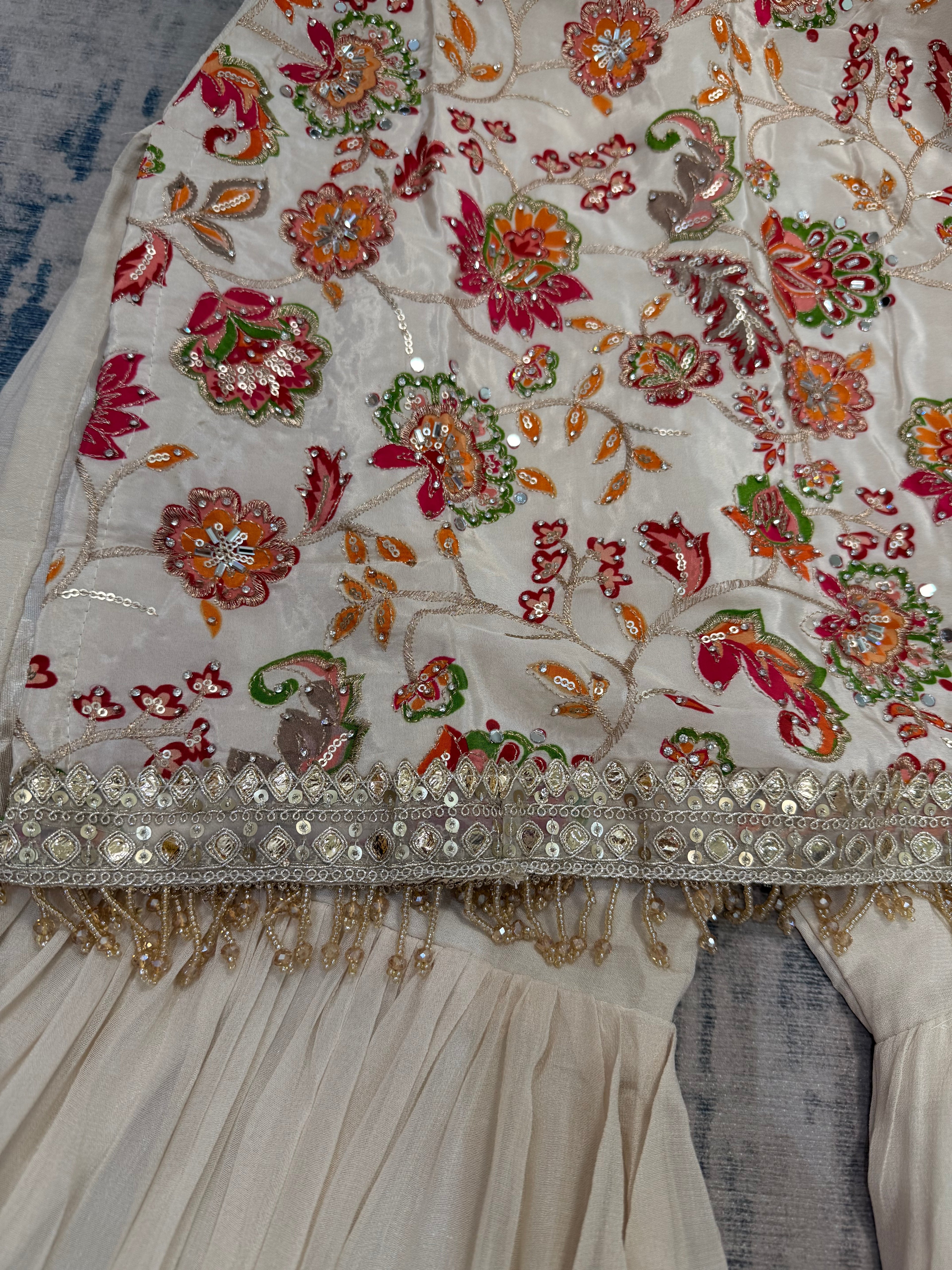 Embroidered gharara suit – Kanada Kulture