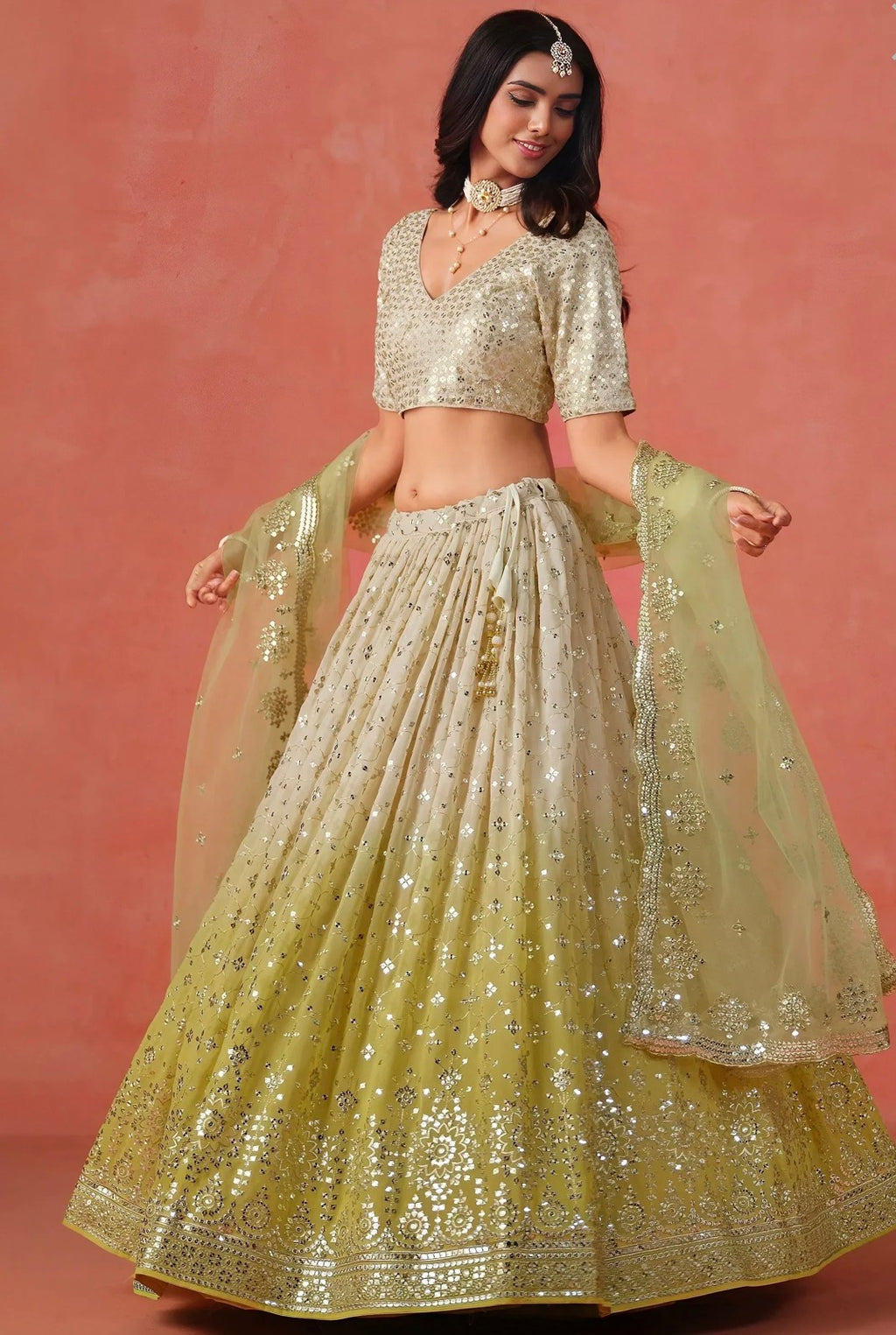 Traditional Embroidered Geogette Lehenga Choli