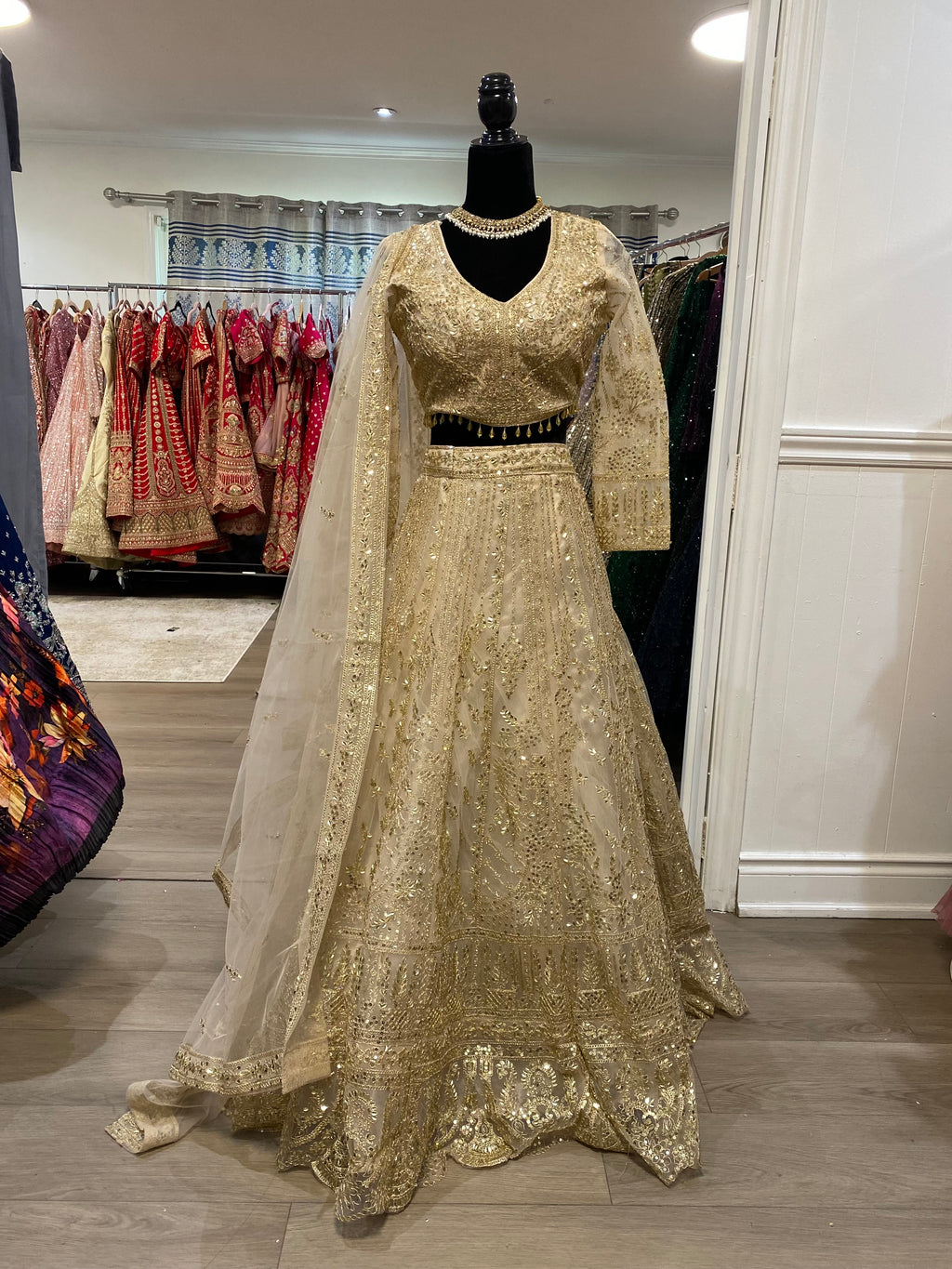 Gold color lehenga choli