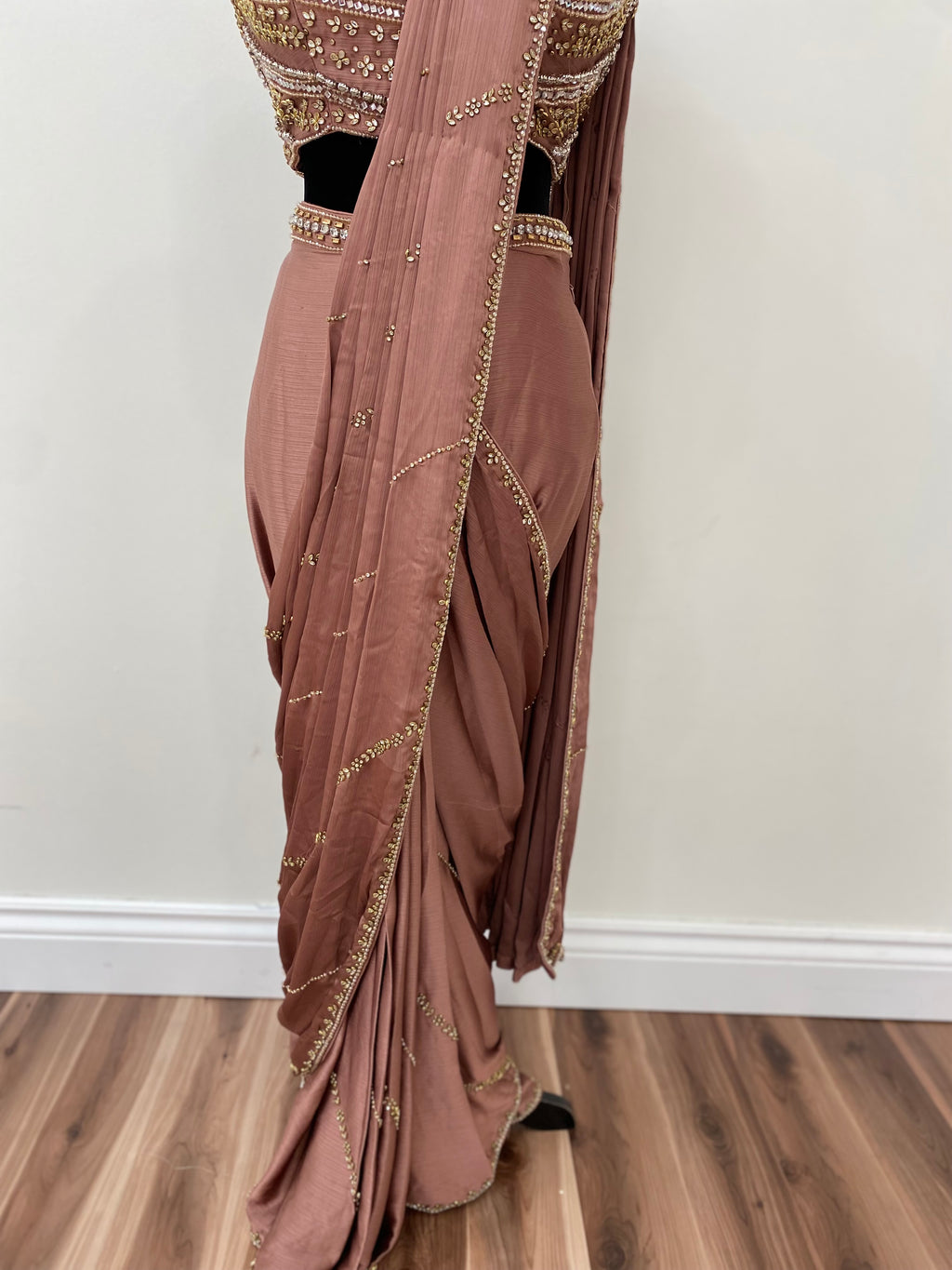 Designer pre drape saree