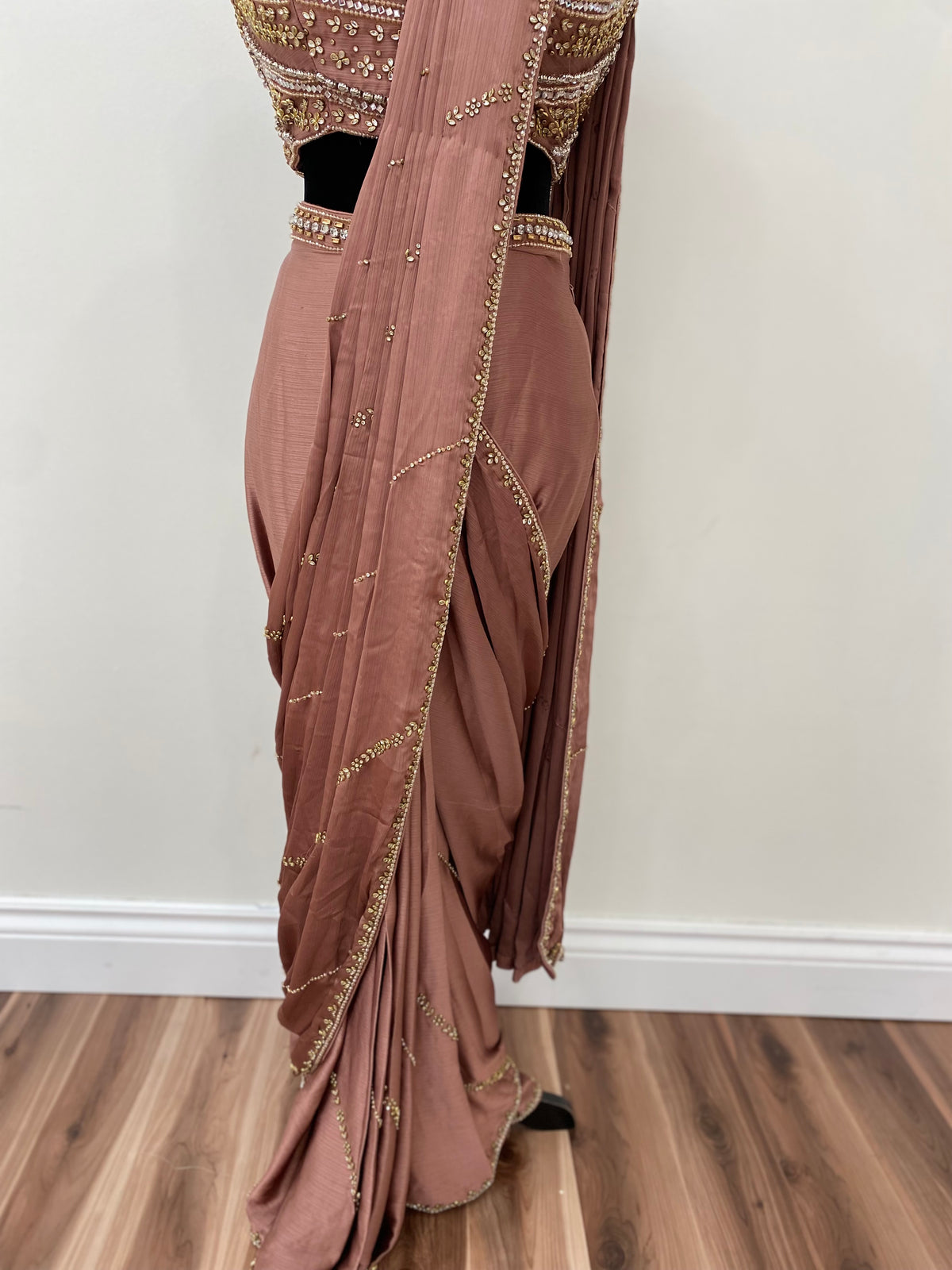 Designer pre drape saree