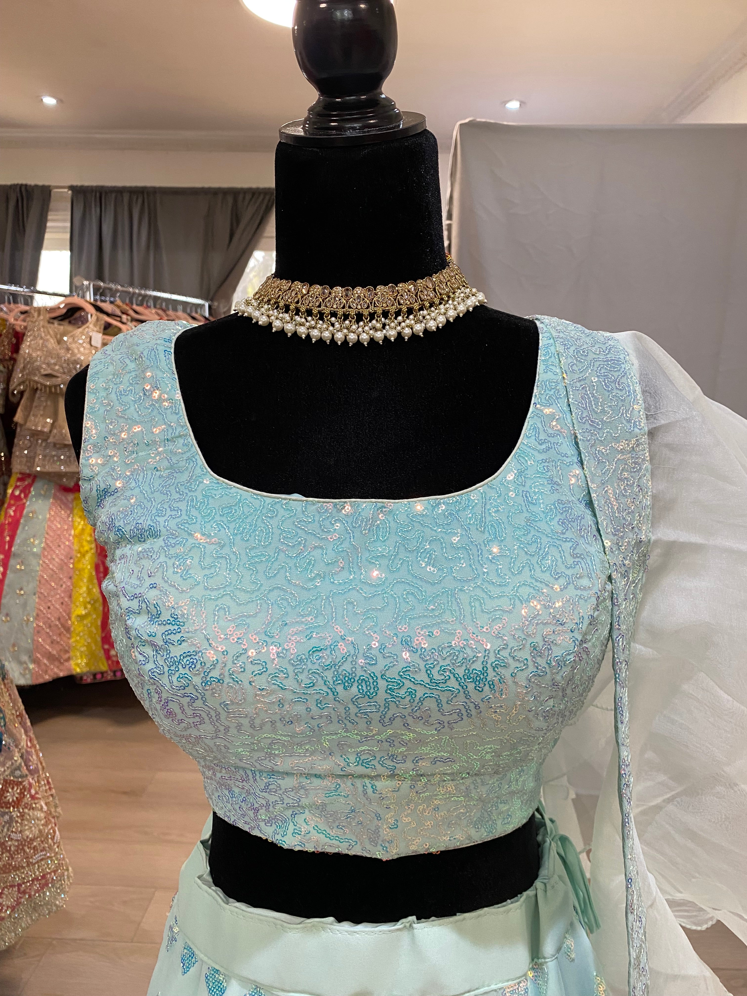 Designer net sequin lehenga