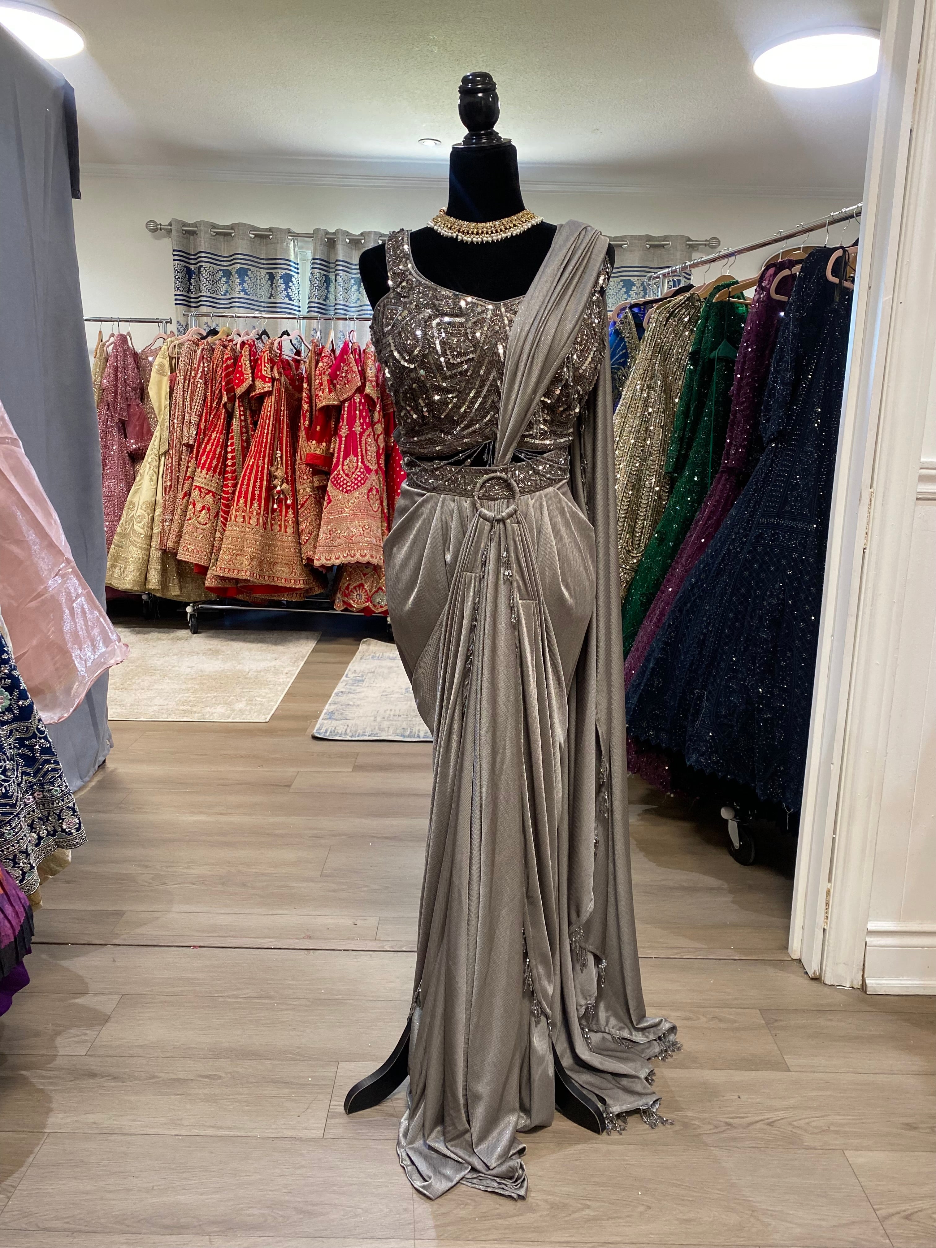 Pre drape saree