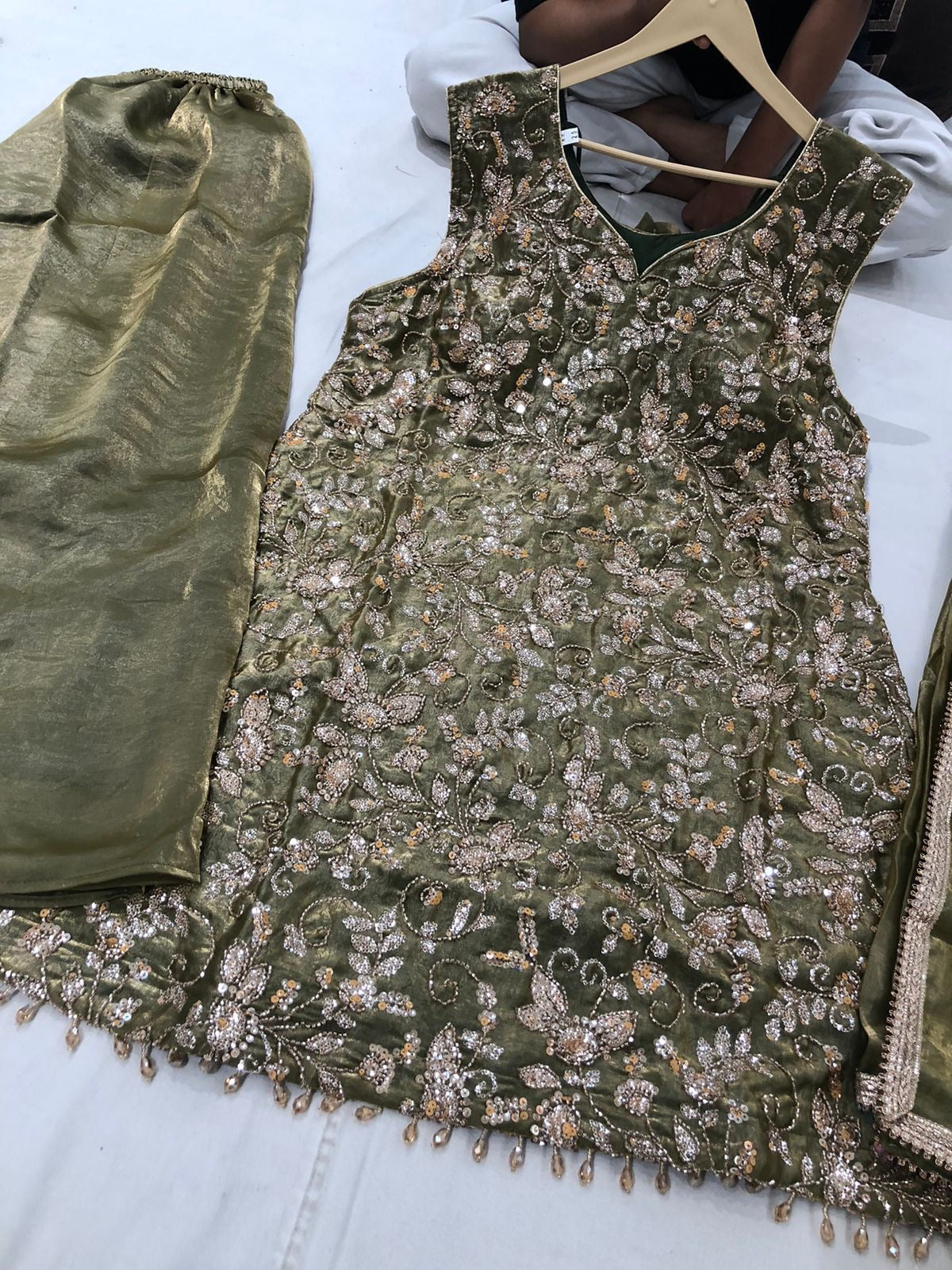 Size 50 Embroidered palzoo Suit – Kanada Kulture