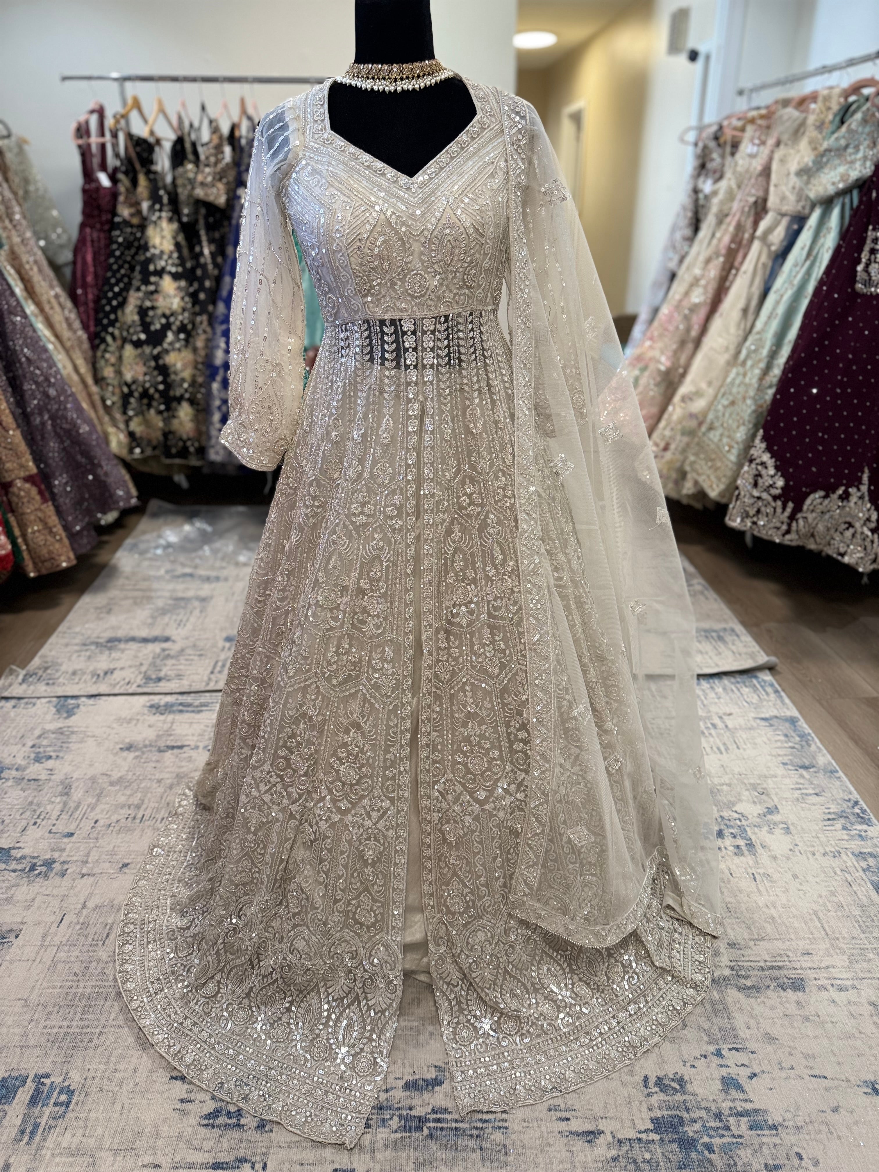 Beautiful long choli with lehenga