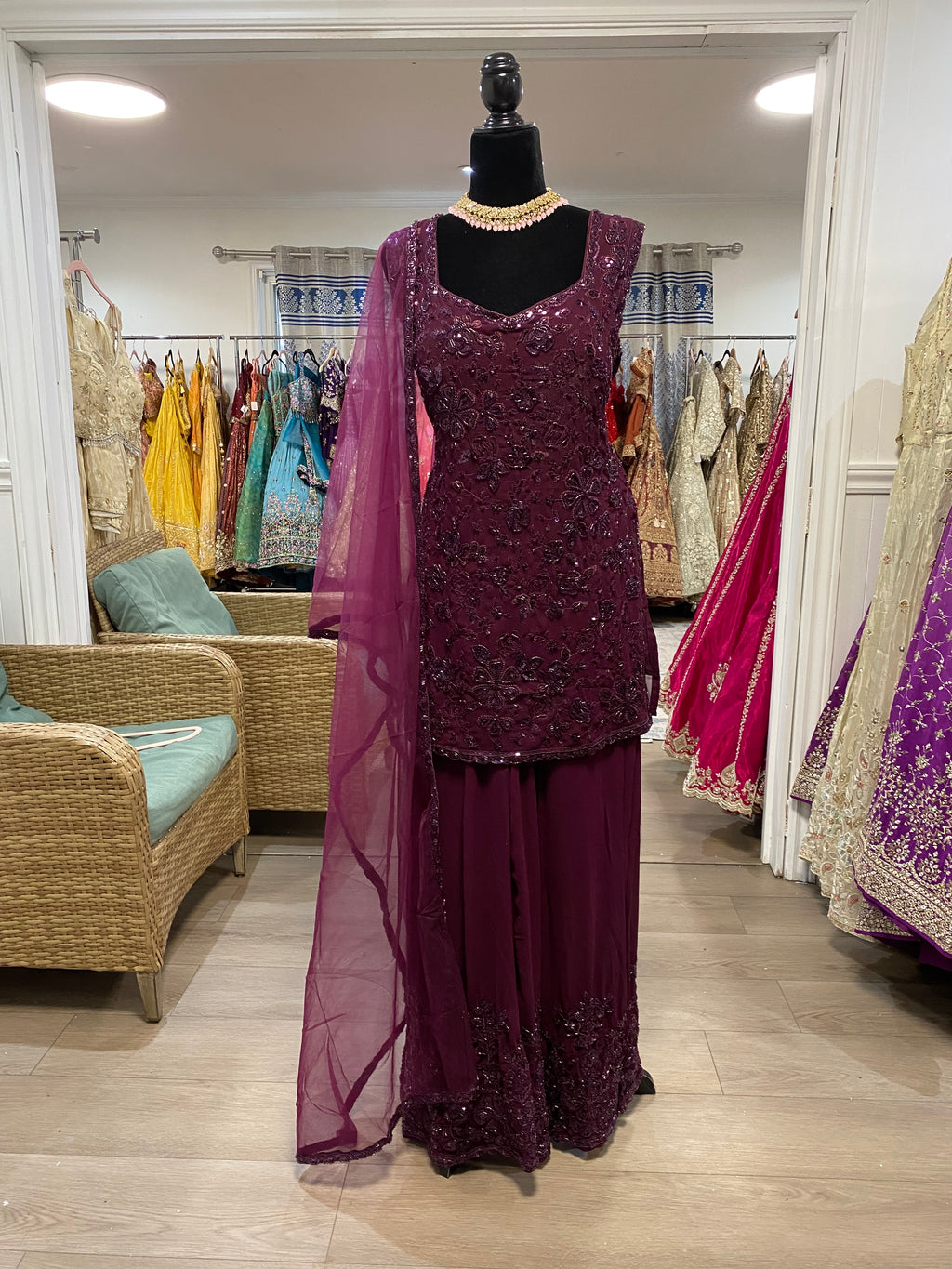 Embroidered gharara Suit – Kanada Kulture