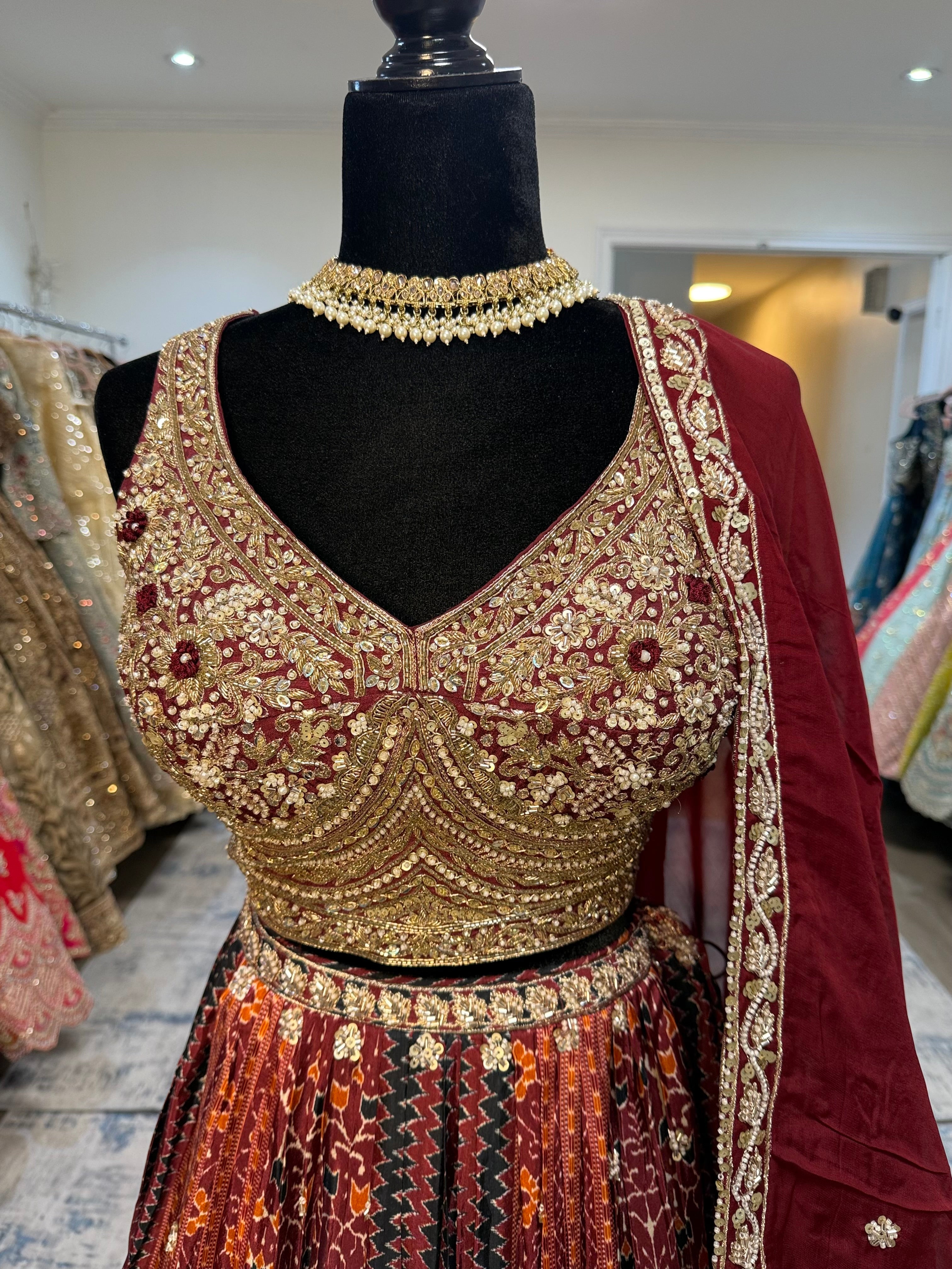 Banarsi intricate hand work lehenga