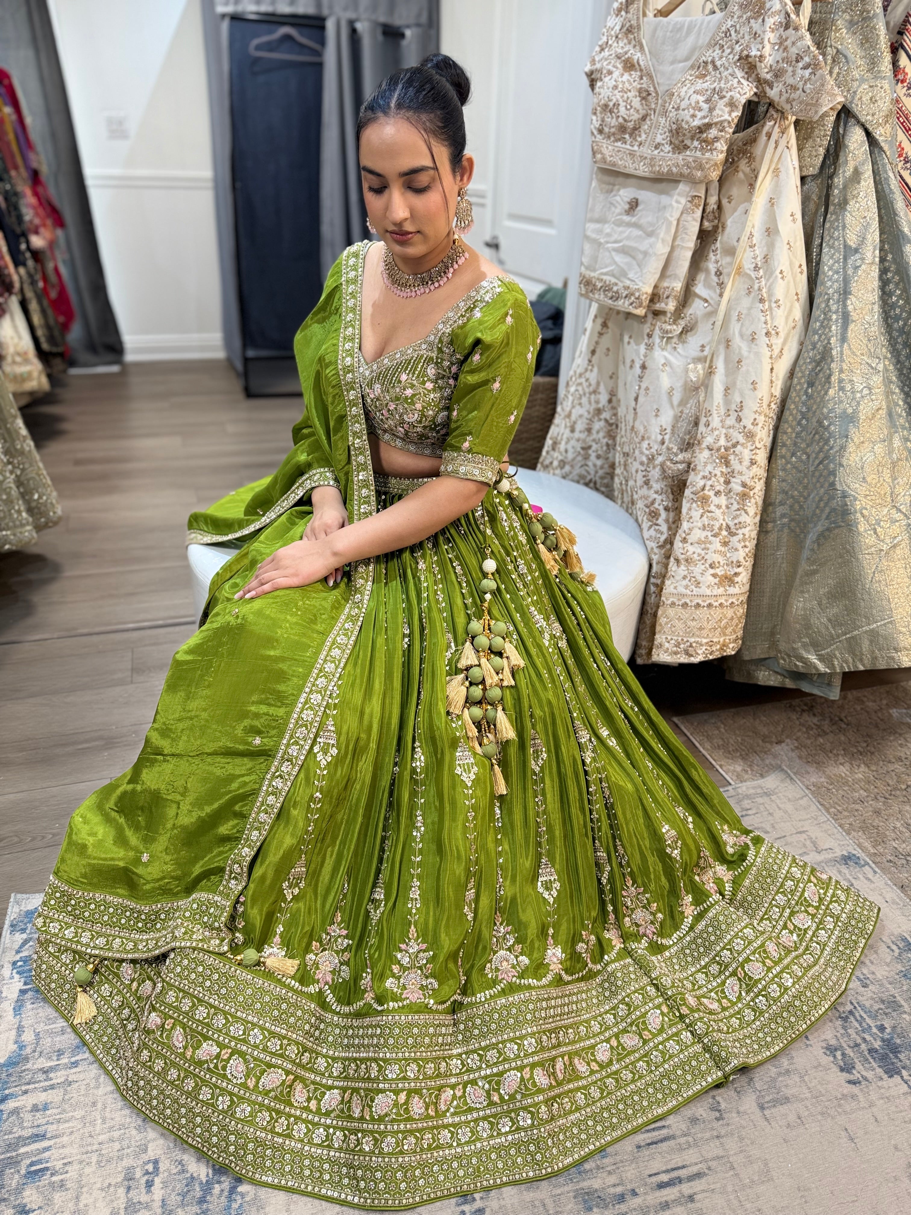 Designer intricate hand work lehenga