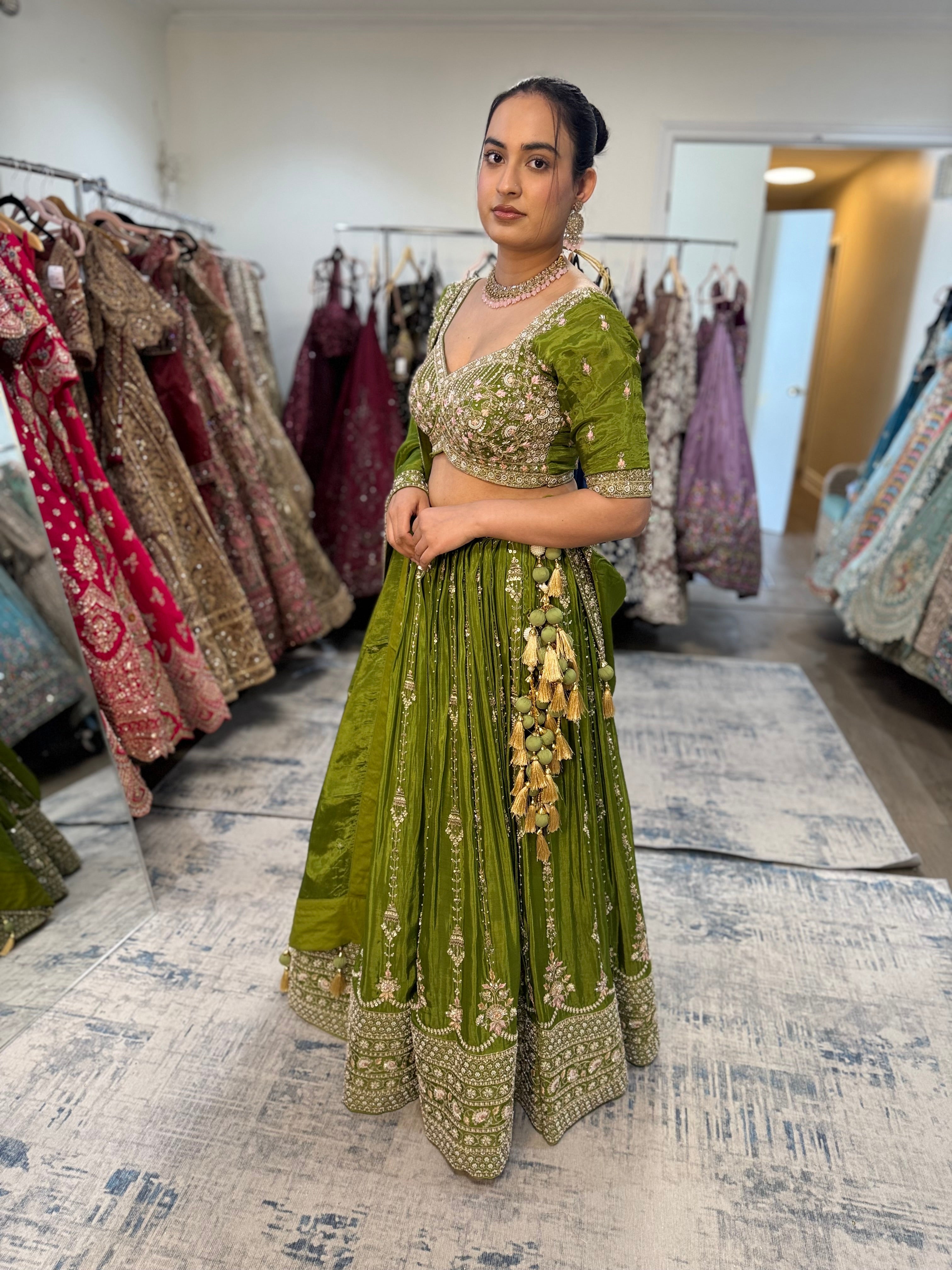 Designer intricate hand work lehenga