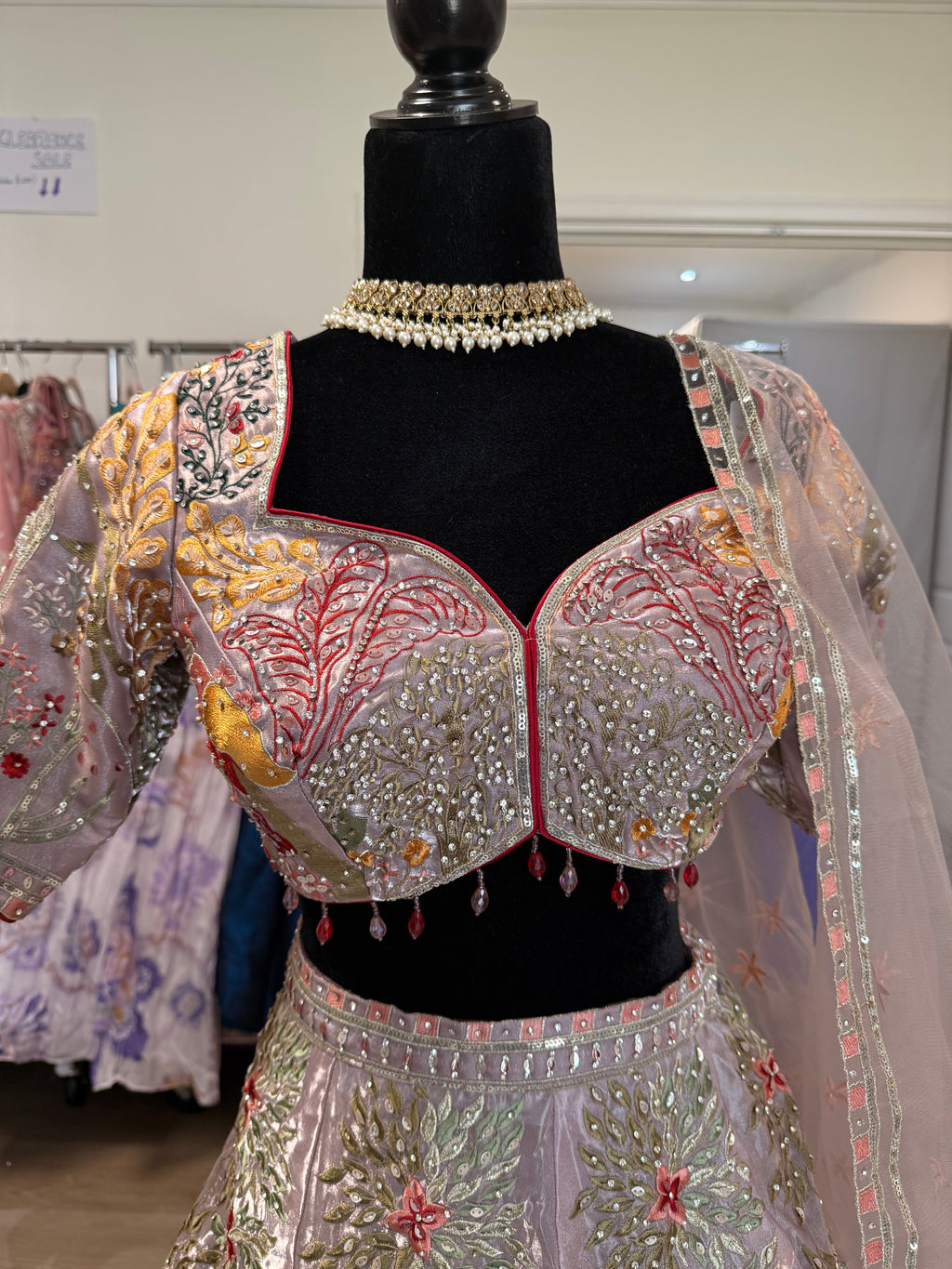 KanadaKulture - Designer Lehenga with thread and stone detailing