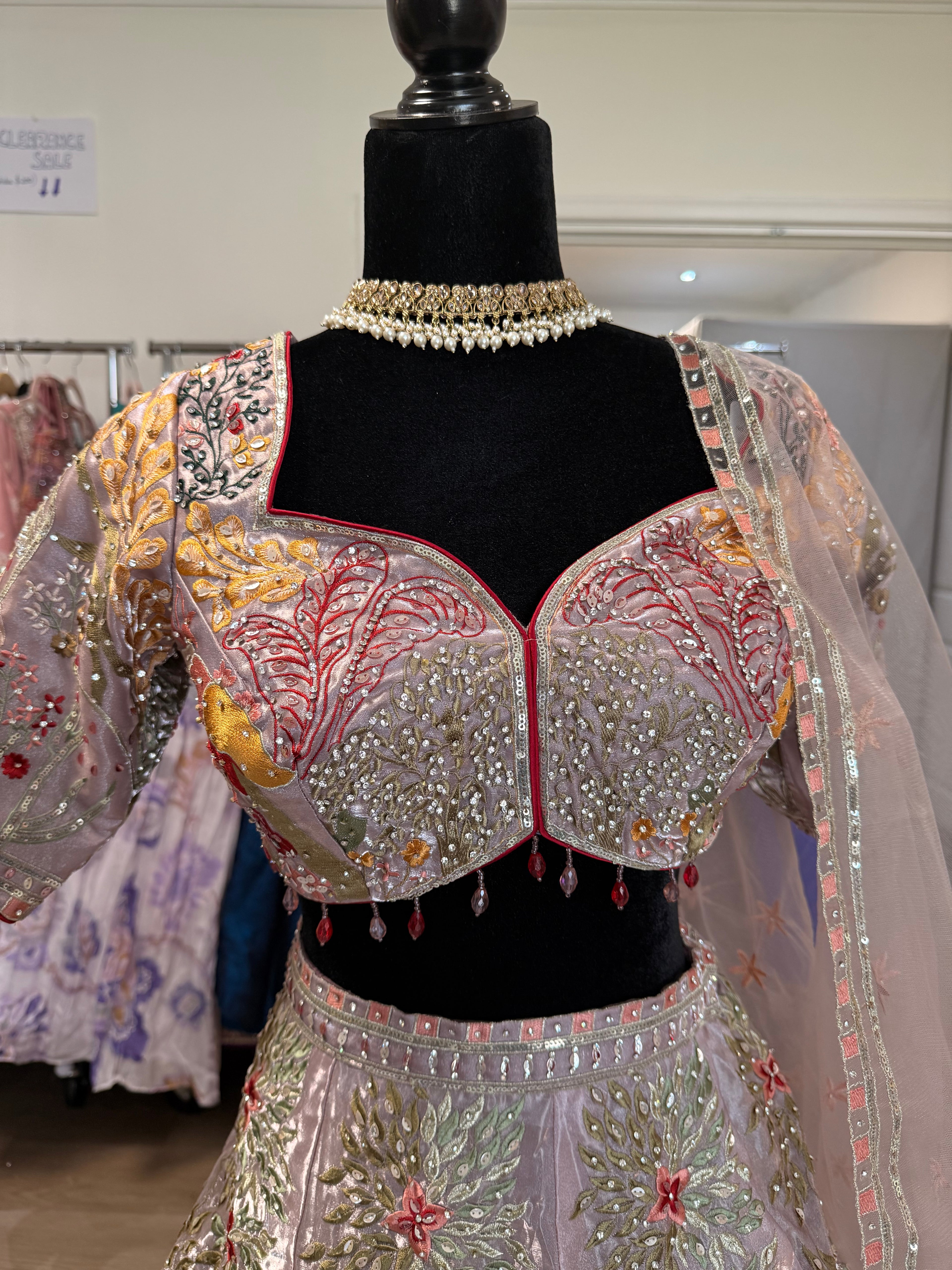 KanadaKulture - Designer Lehenga with thread and stone detailing