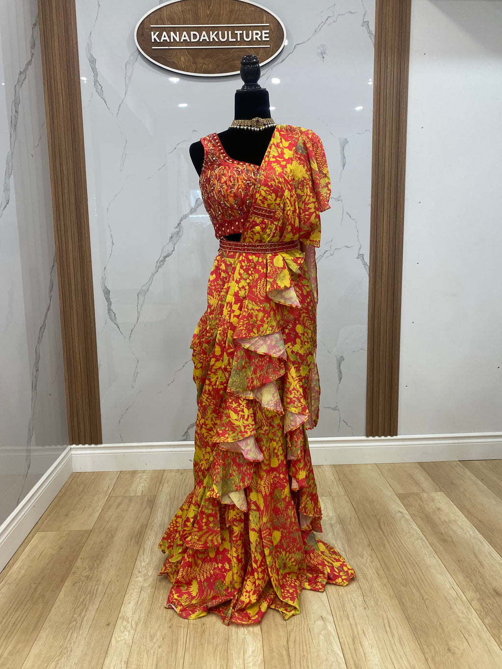 Palazoo with drape saree indo western