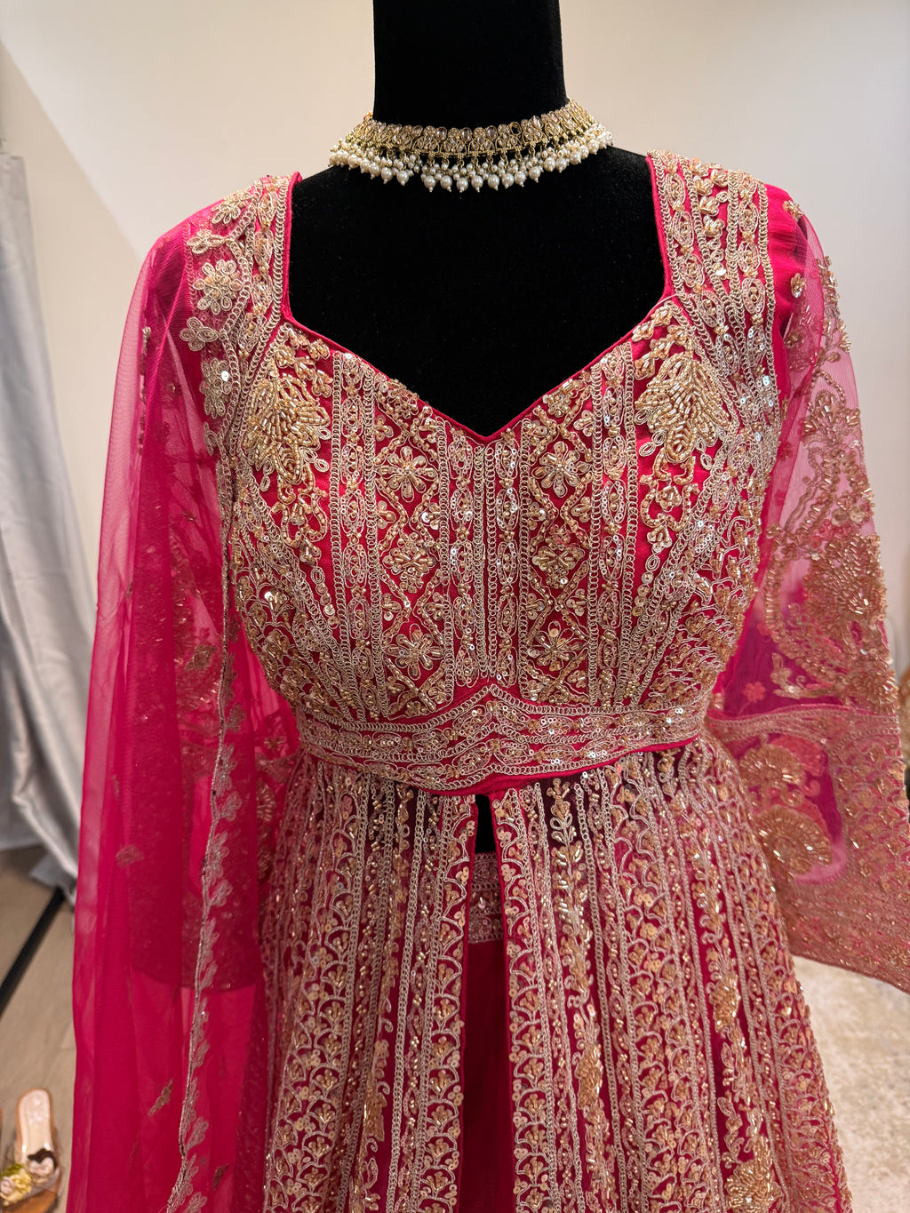 Perfect reception fit Floor length top with  lehenga