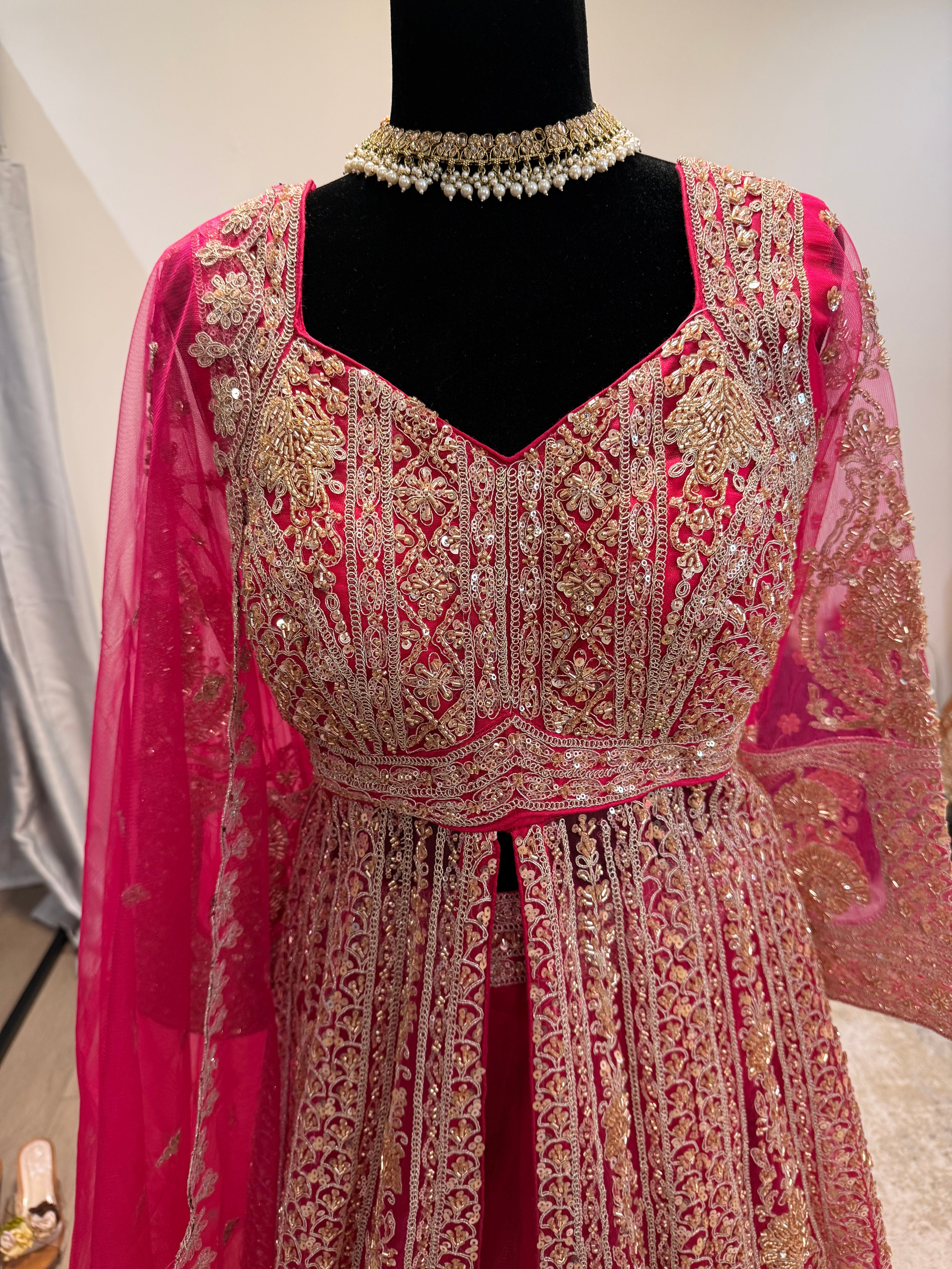 Perfect reception fit Floor length top with  lehenga