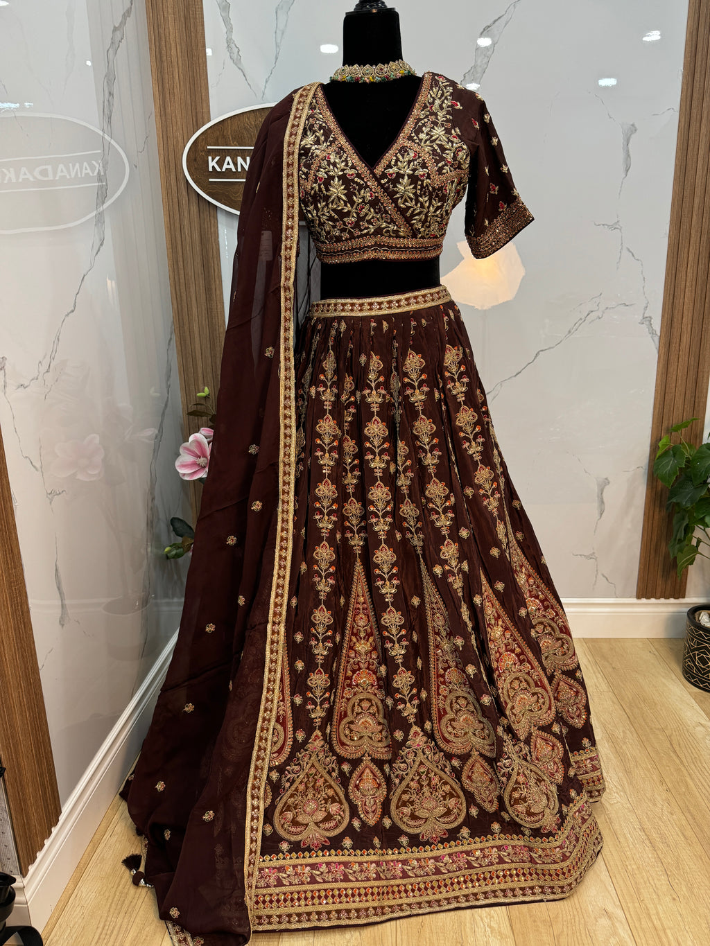 Chocolate brown color lehenga choli