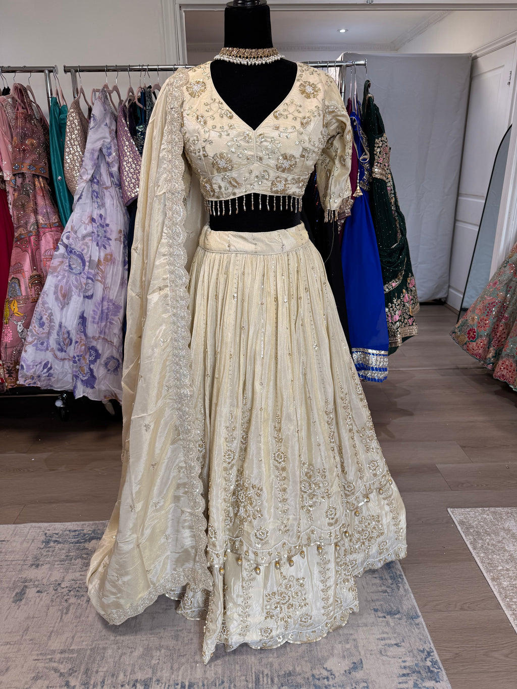 KanadaKulture - Designer Lehenga with thread and stone detailing