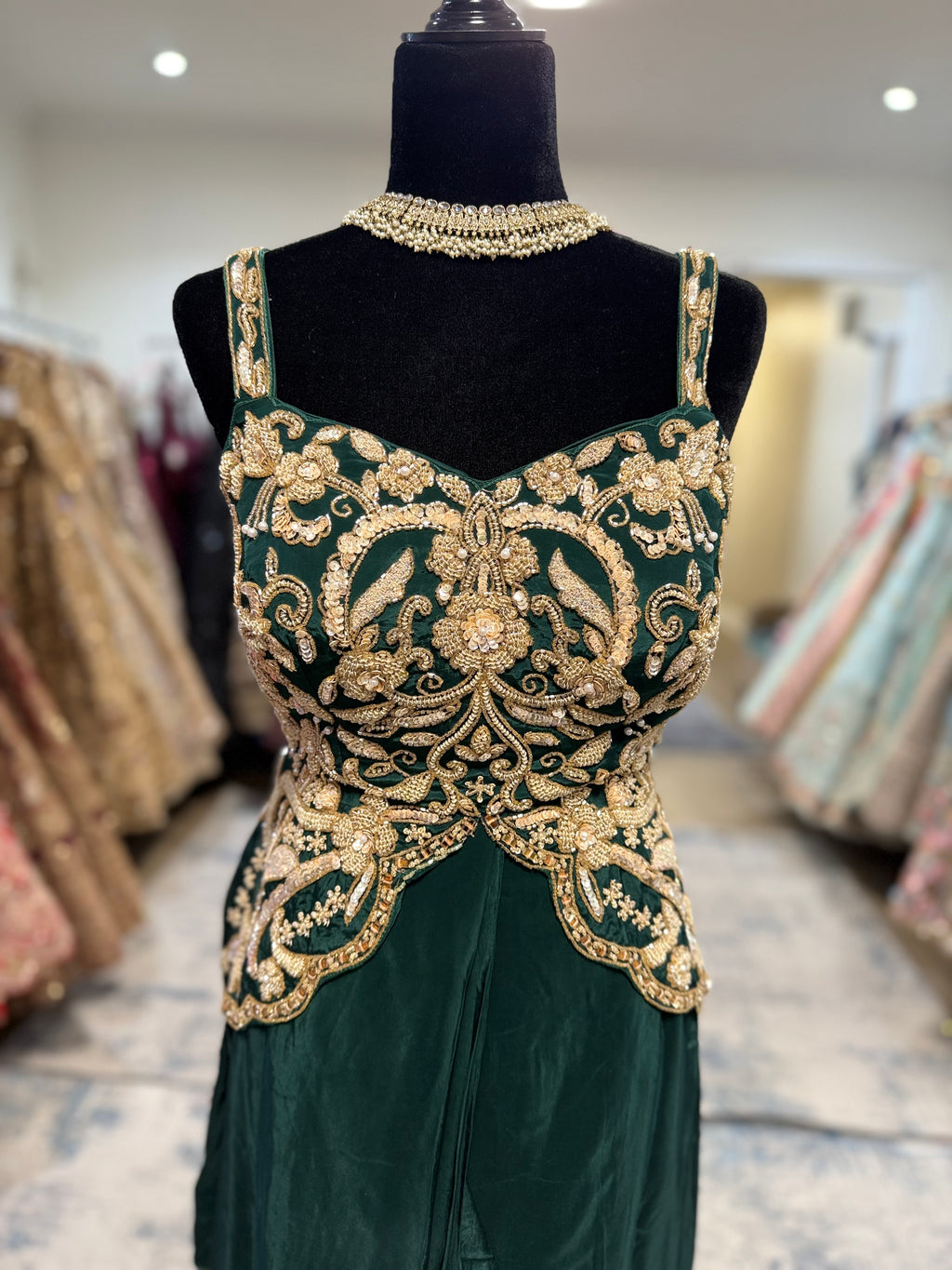 Butterfly top with pre drape saree