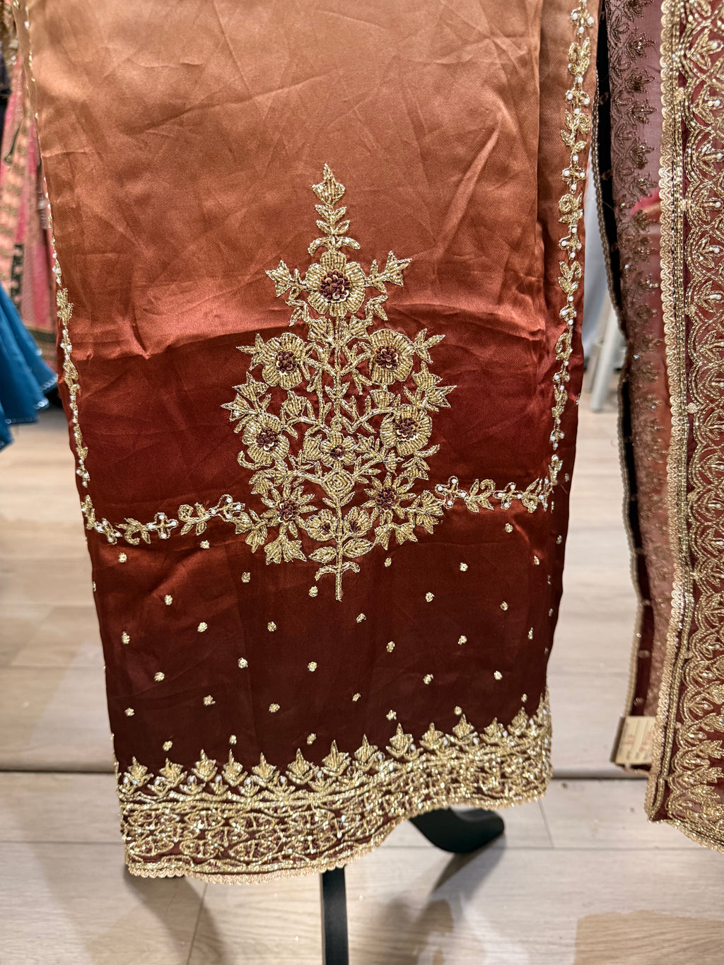 Unique ombre Hand Embroidered unstitched Suit – Kanada Kulture