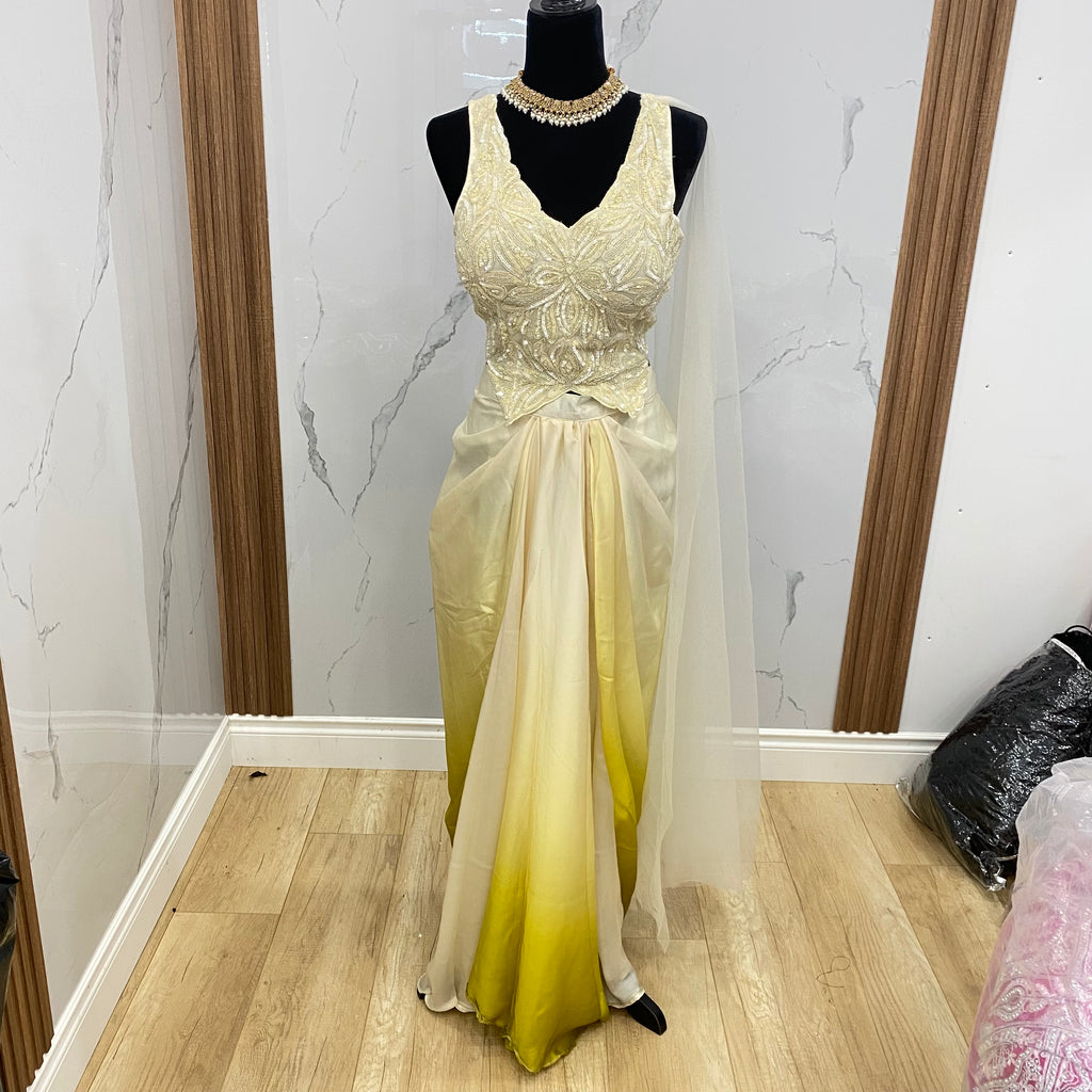 KanadaKulture - Designer blouse with pre drape saree - Exclusive Design