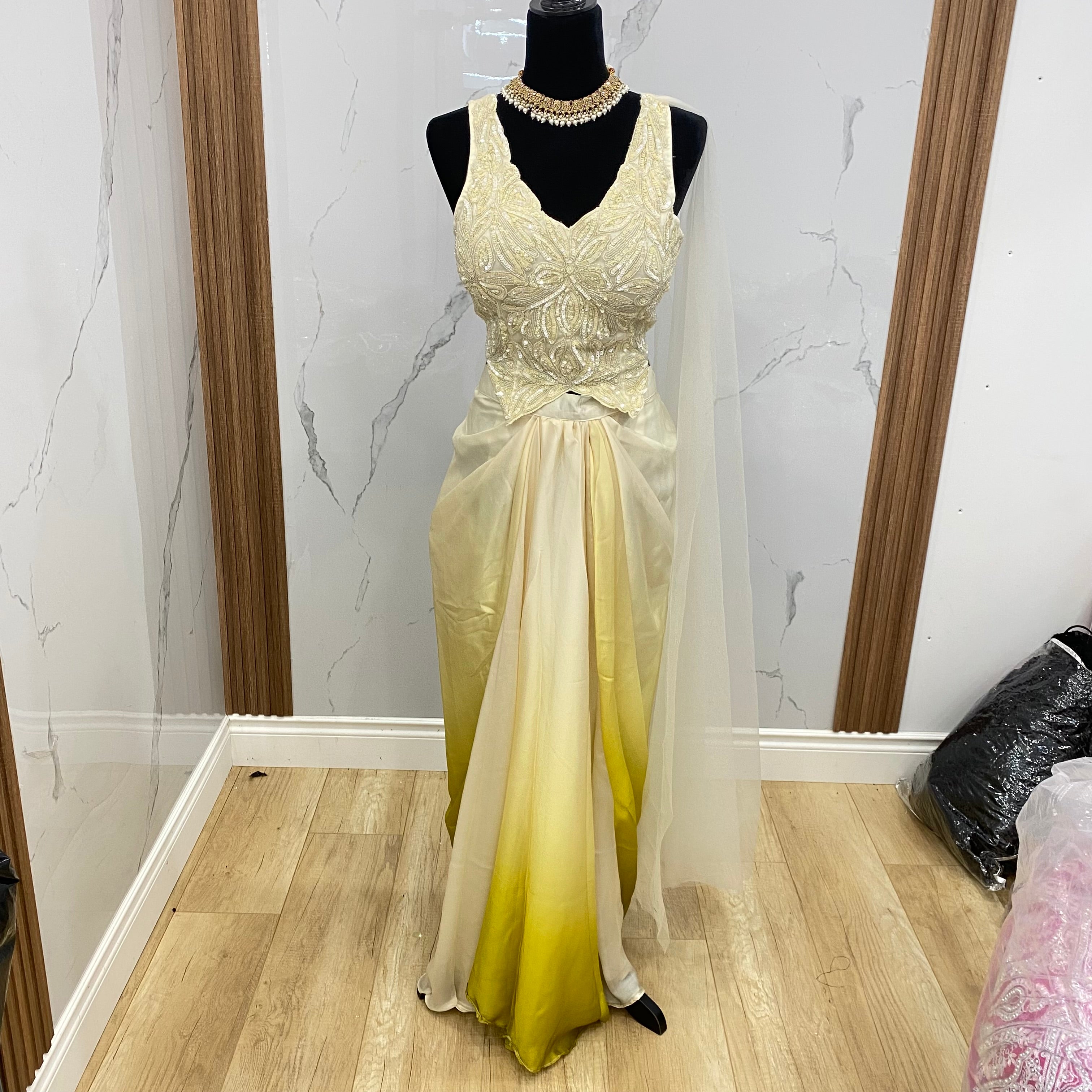 KanadaKulture - Designer blouse with pre drape saree - Exclusive Design