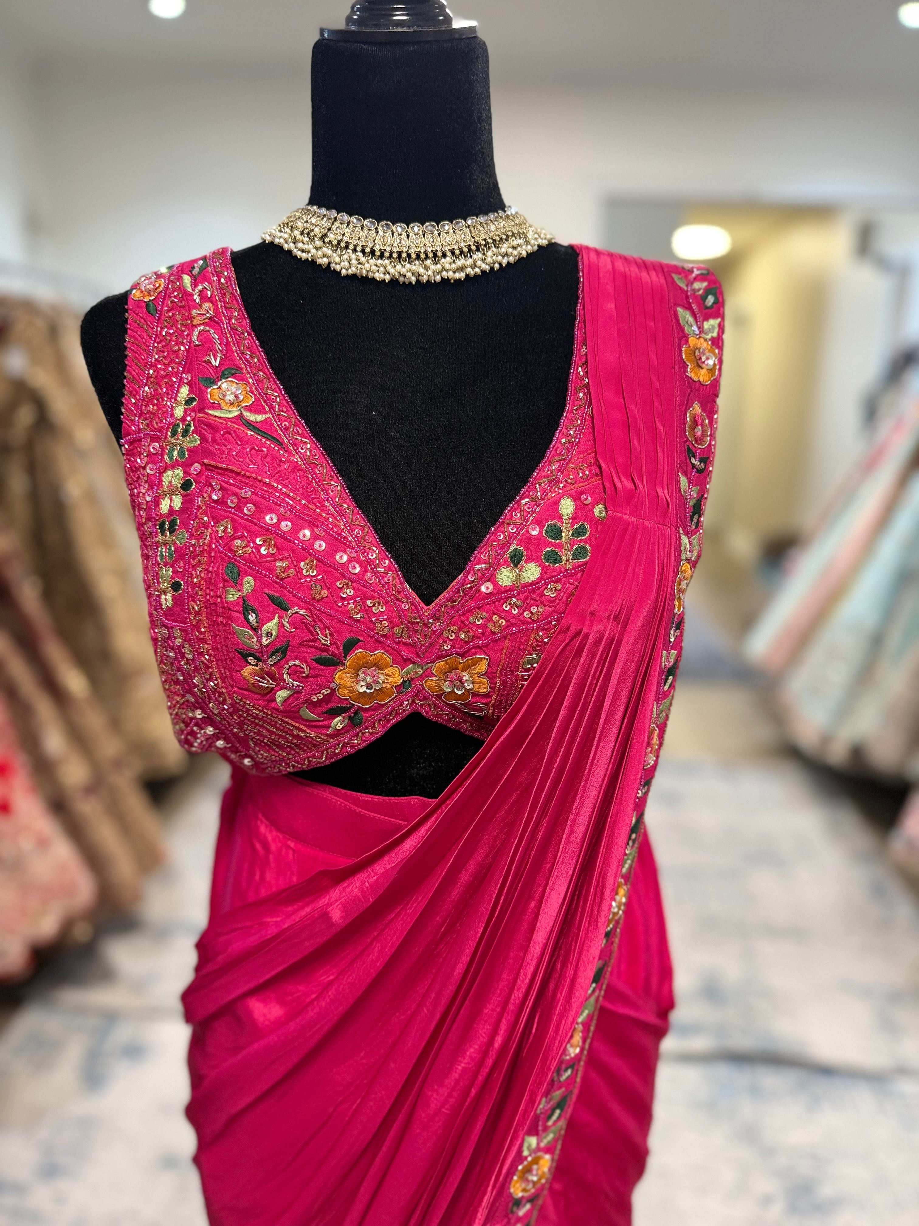 Pre drape saree