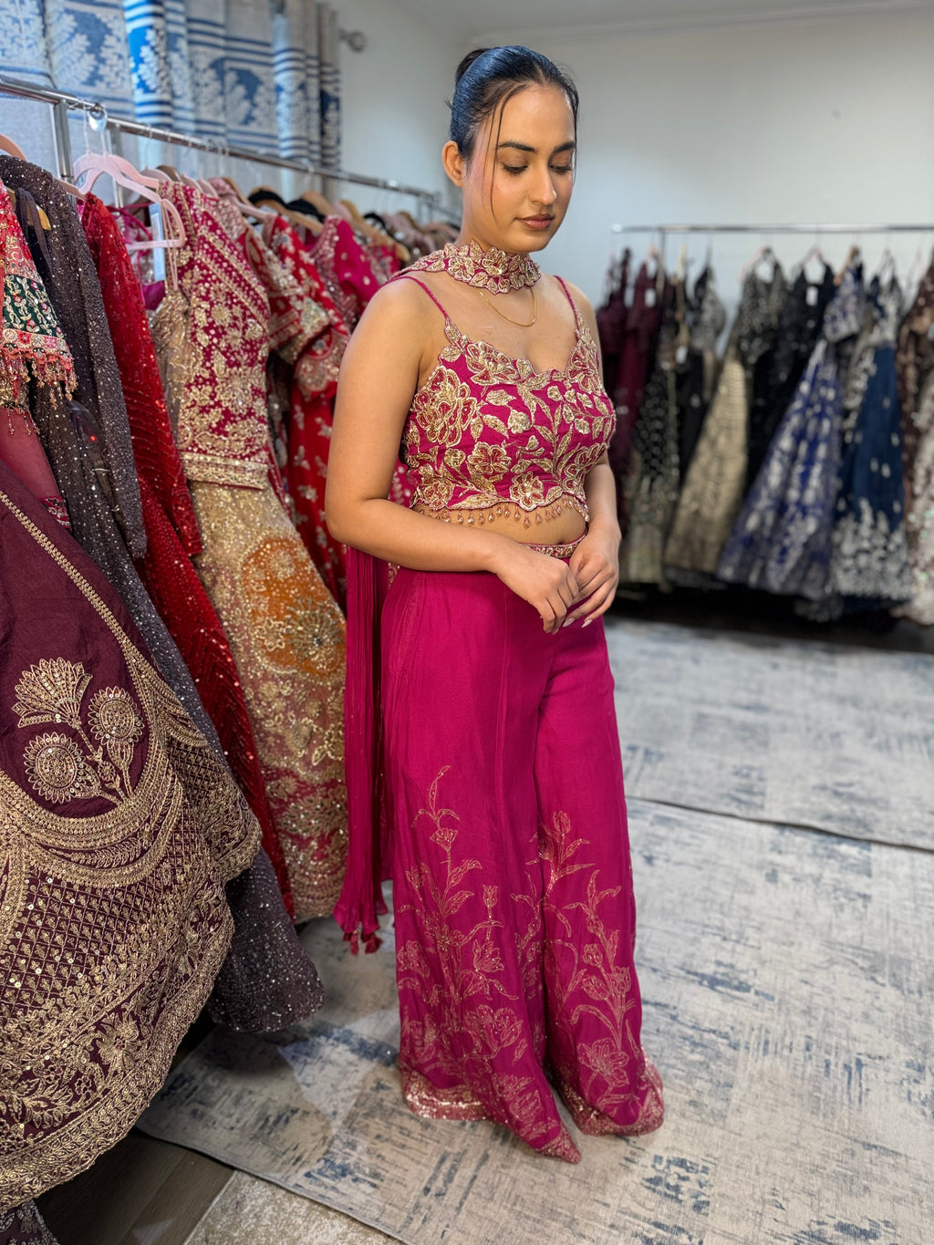 Palazo pant with hand work top