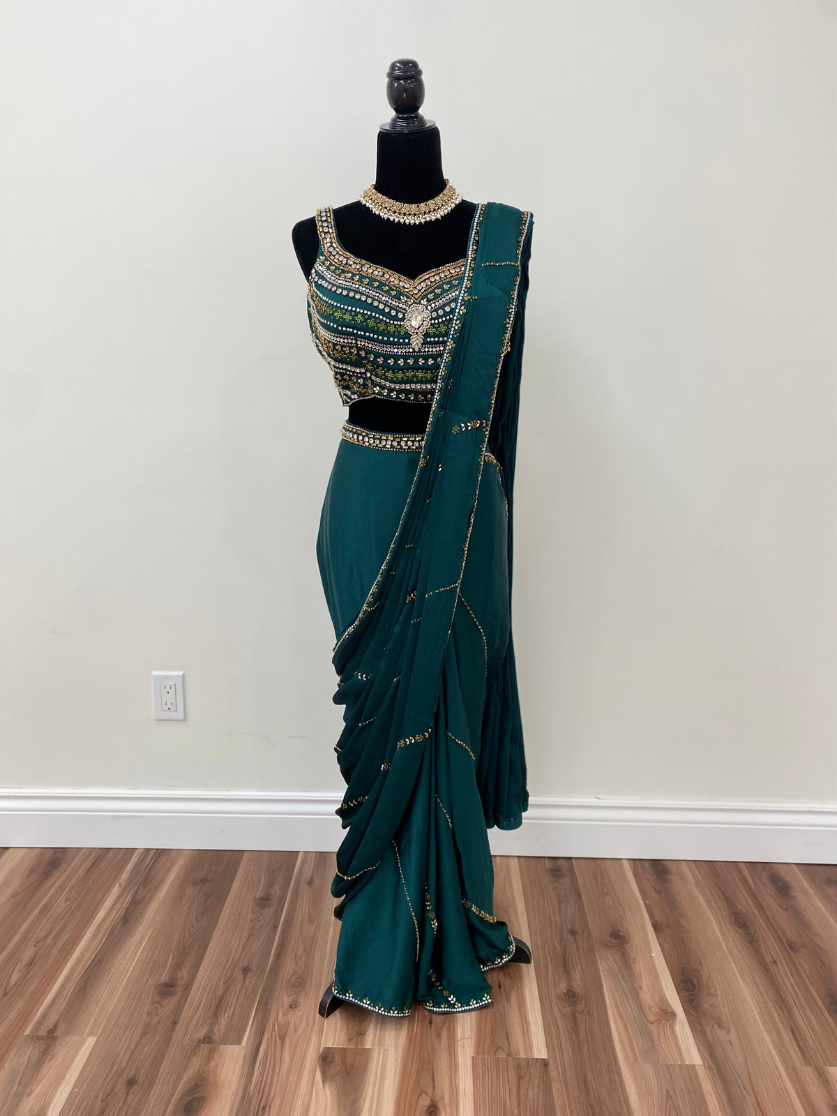 Designer pre drape saree