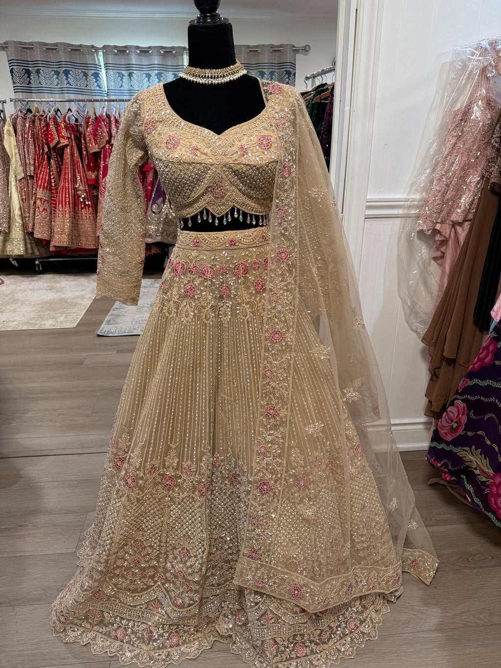 Gold sequin color lehenga choli