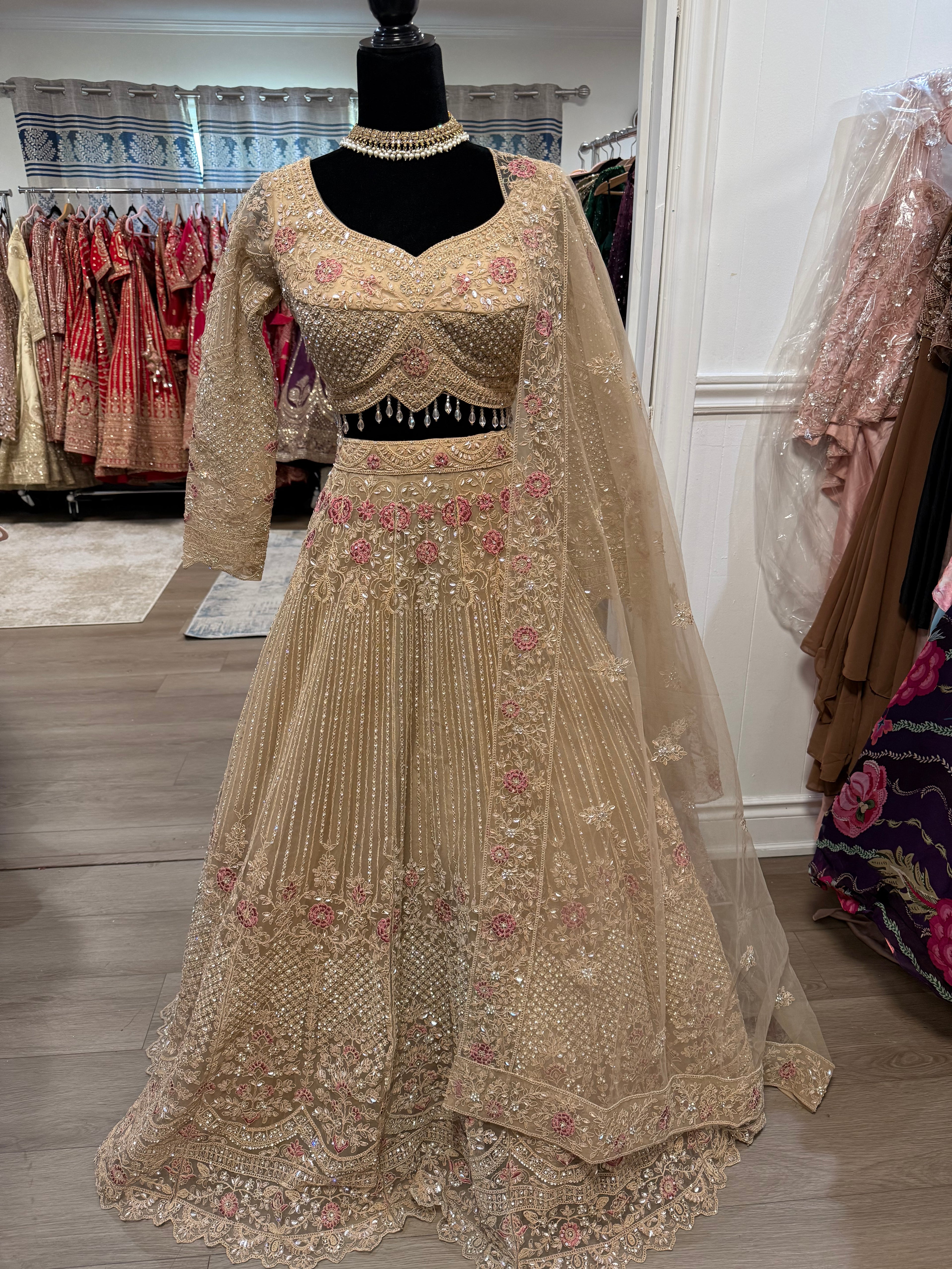Gold sequin color lehenga choli