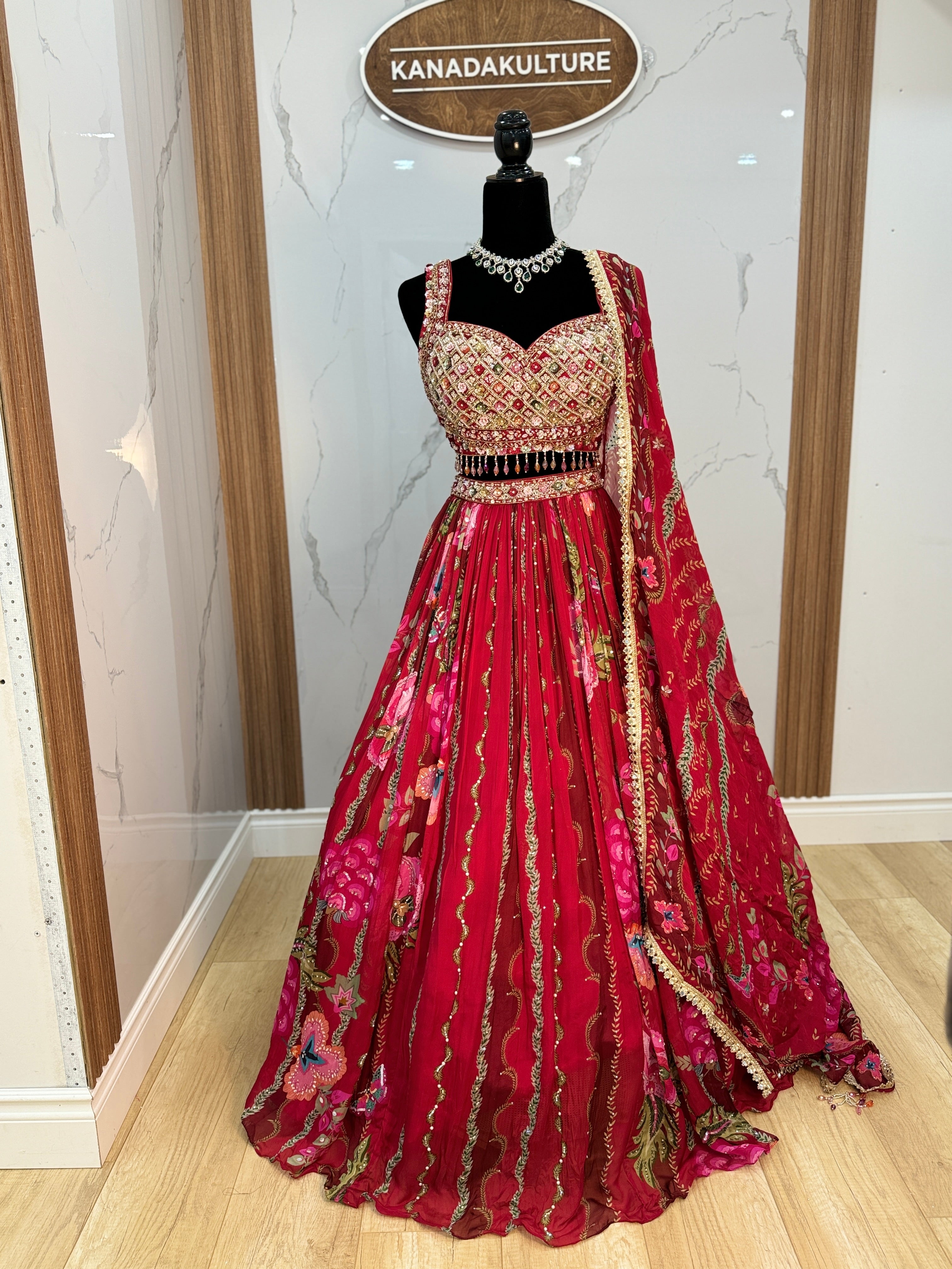 Ananya red color lehenga