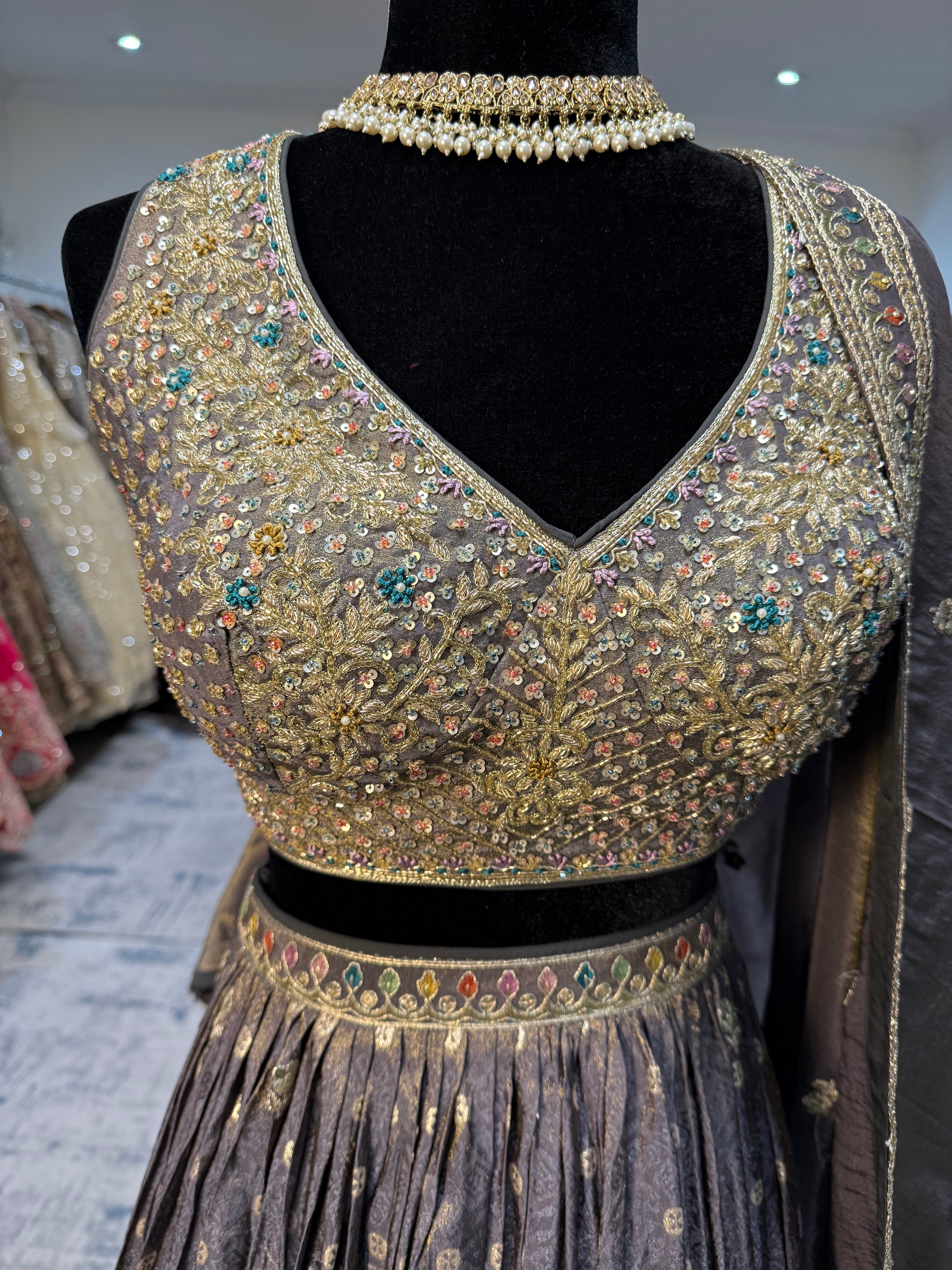 Banarsi intricate hand work lehenga