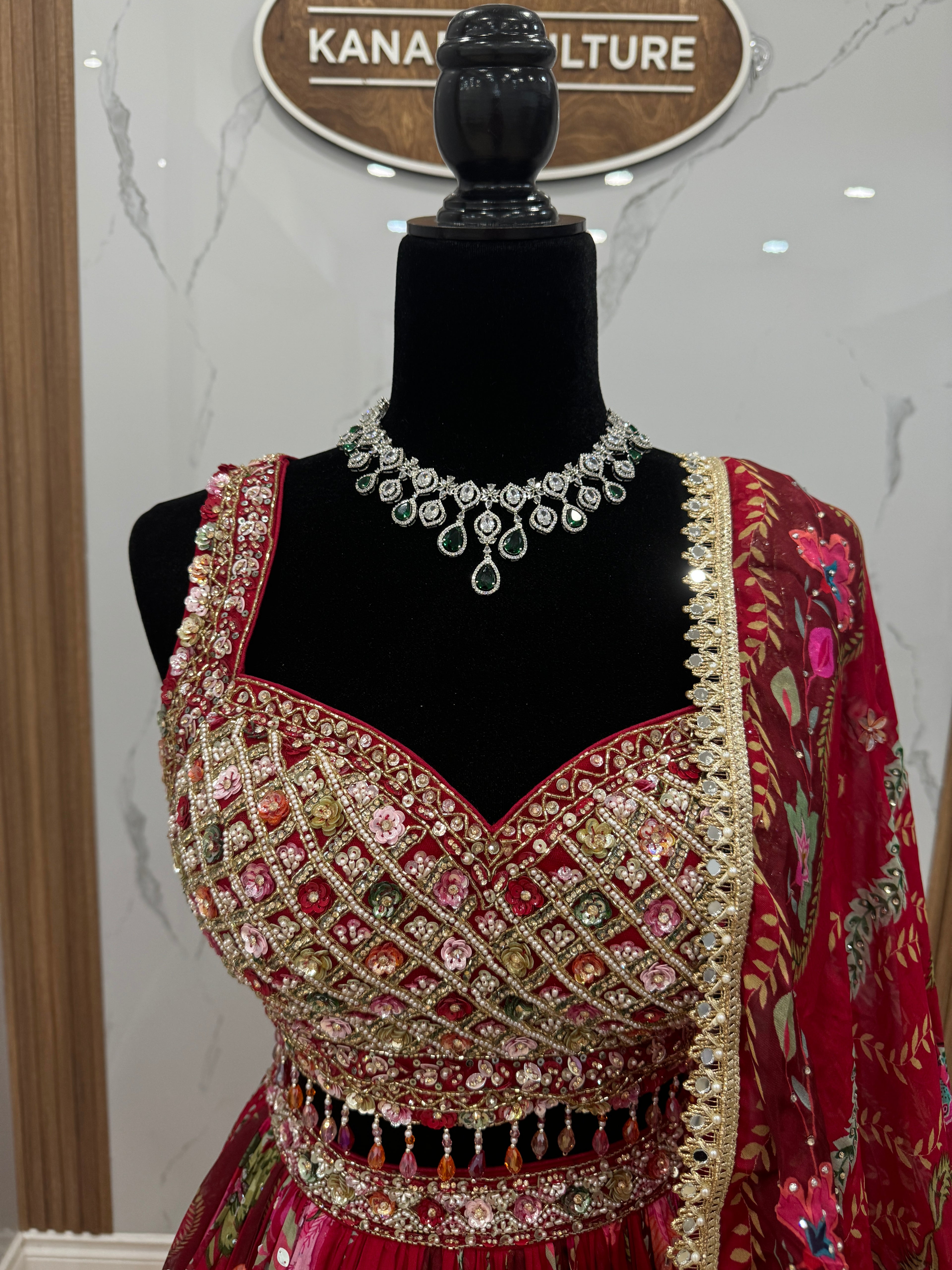 Ananya red color lehenga