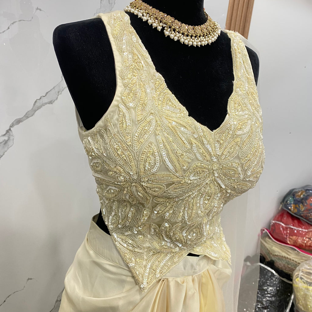 KanadaKulture - Designer blouse with pre drape saree - Exclusive Design