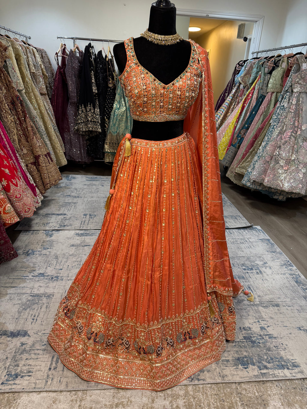 Traditional Embroidered silk Lehenga Choli