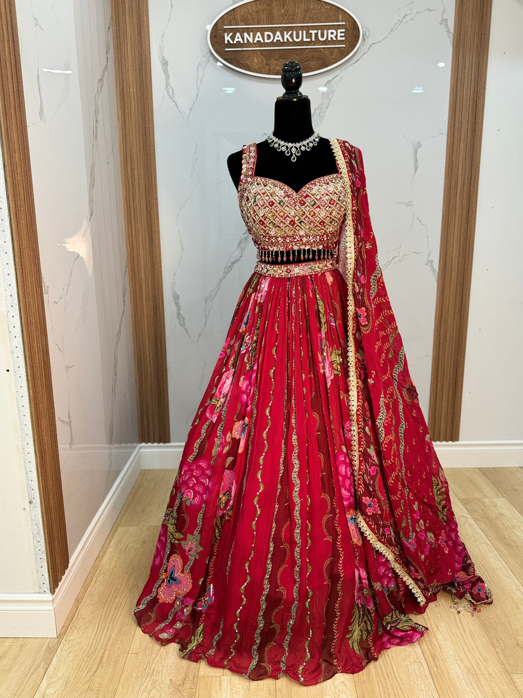 Ananya red color lehenga