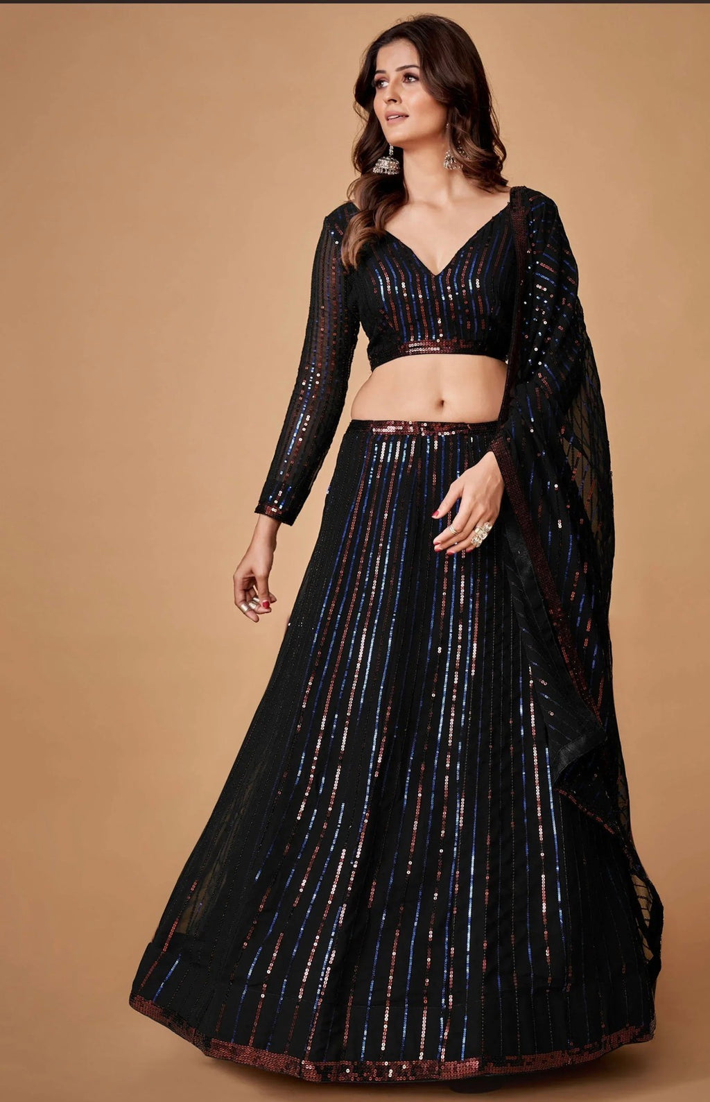 Traditional Embroidered georgette Lehenga Choli