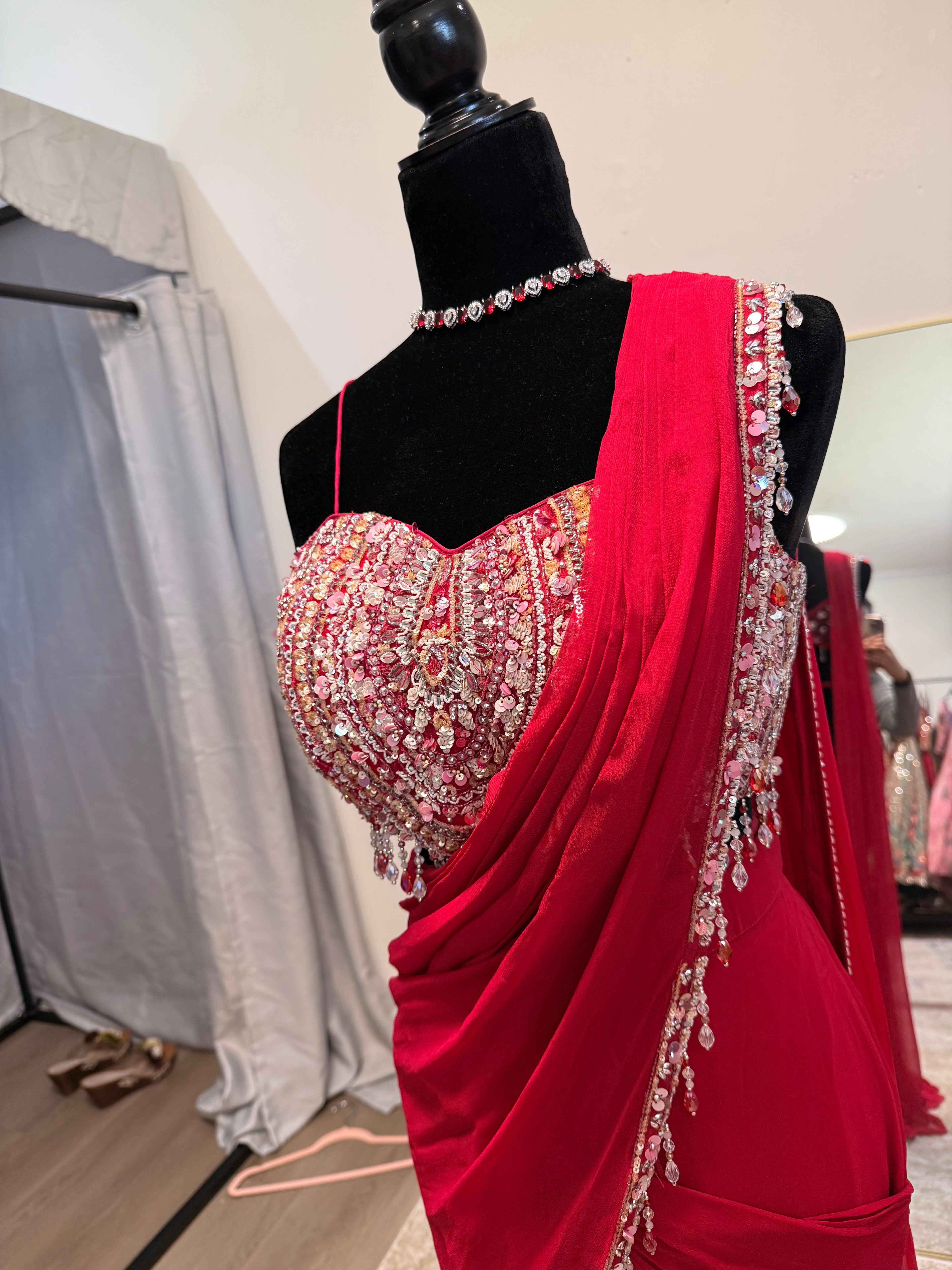 Pre drape saree