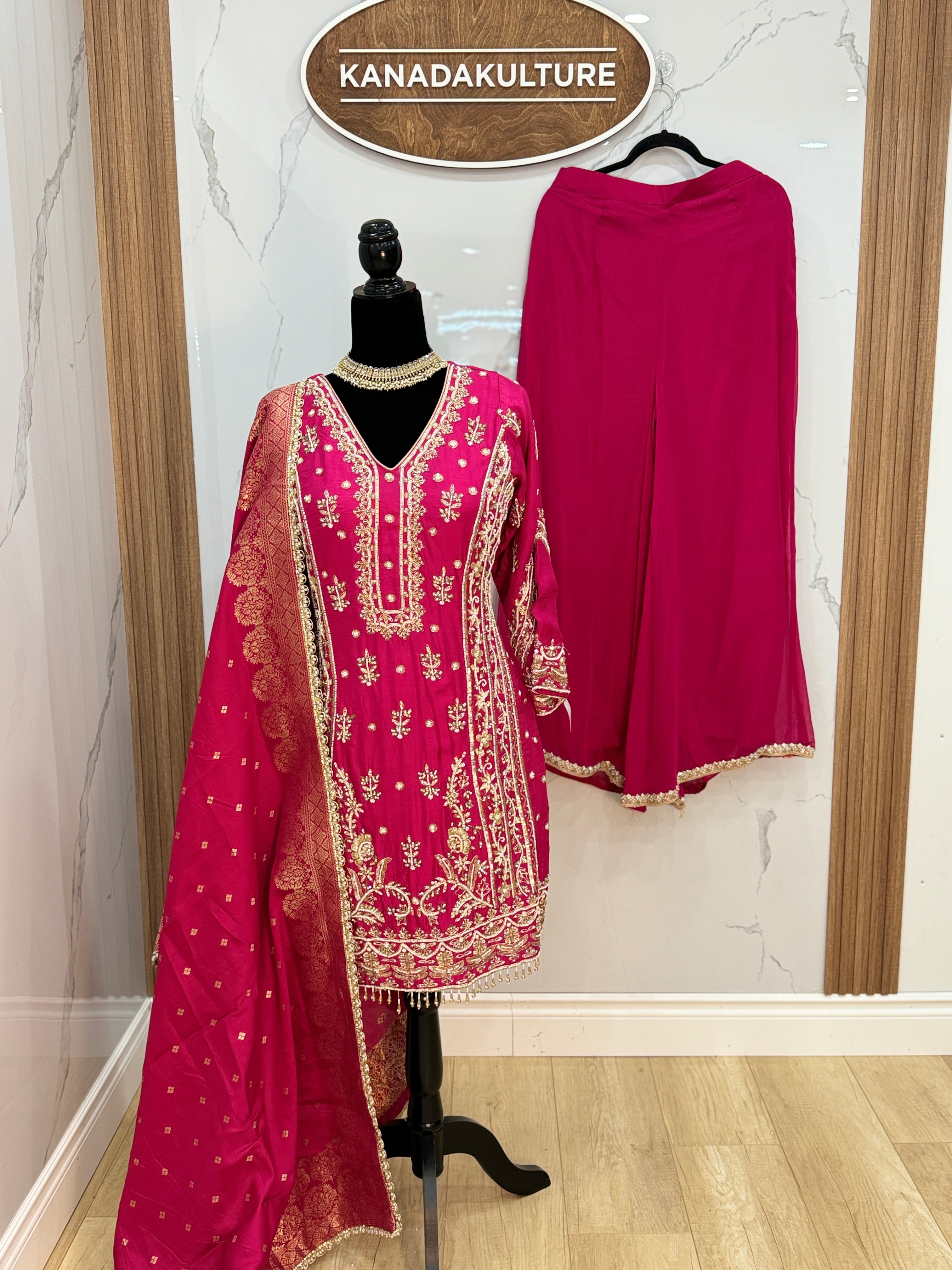 Embroidered palzoo Suit – Kanada Kulture