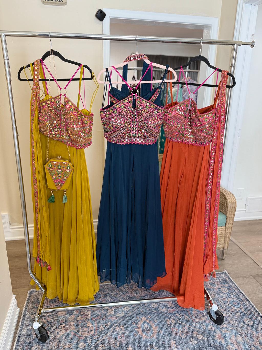 Crop top palazoo pant with hand work top