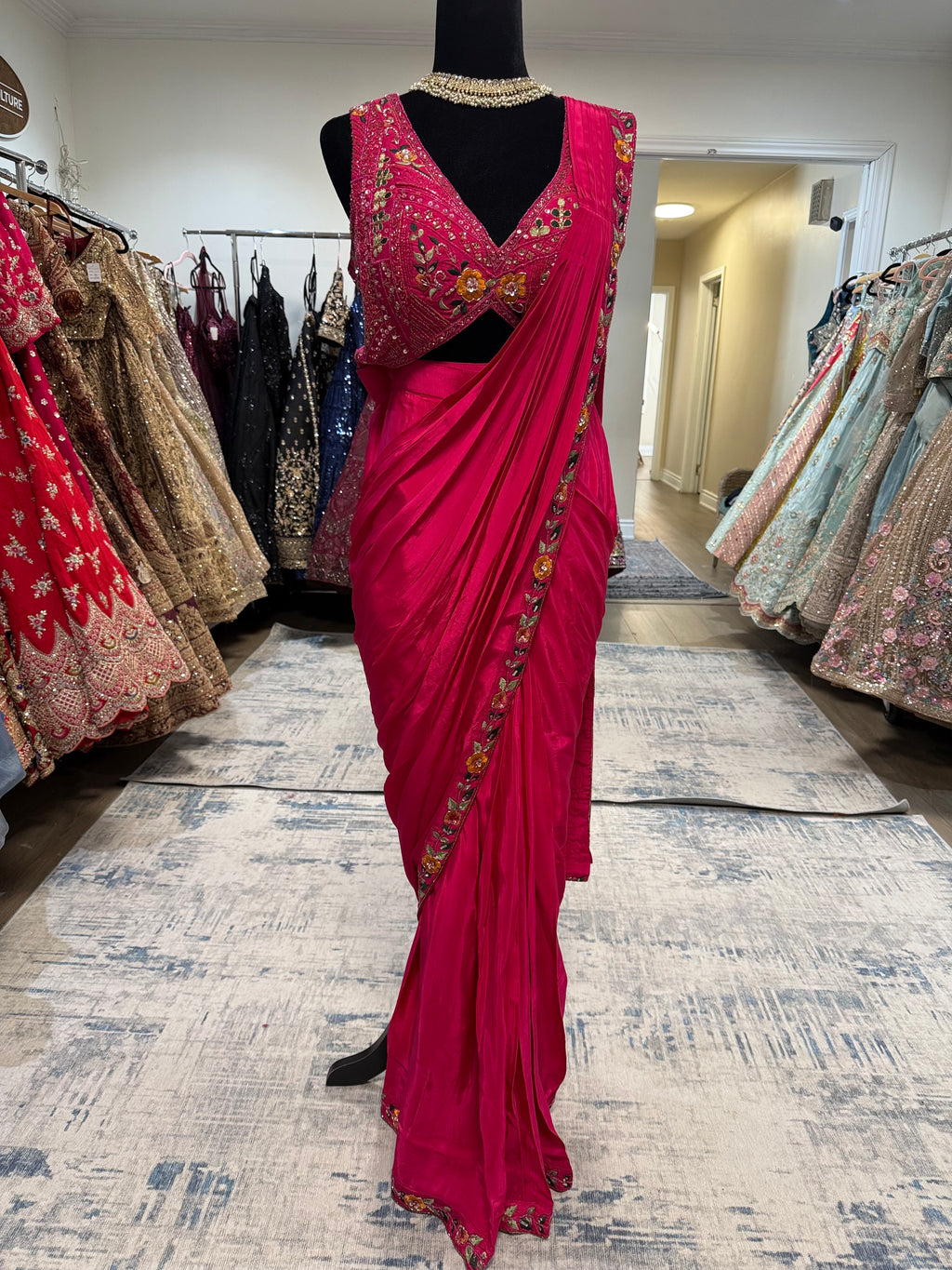 Pre drape saree