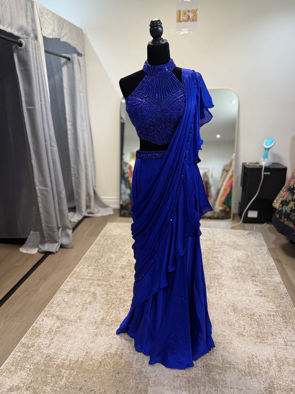 Hand work top with pre drape saree)