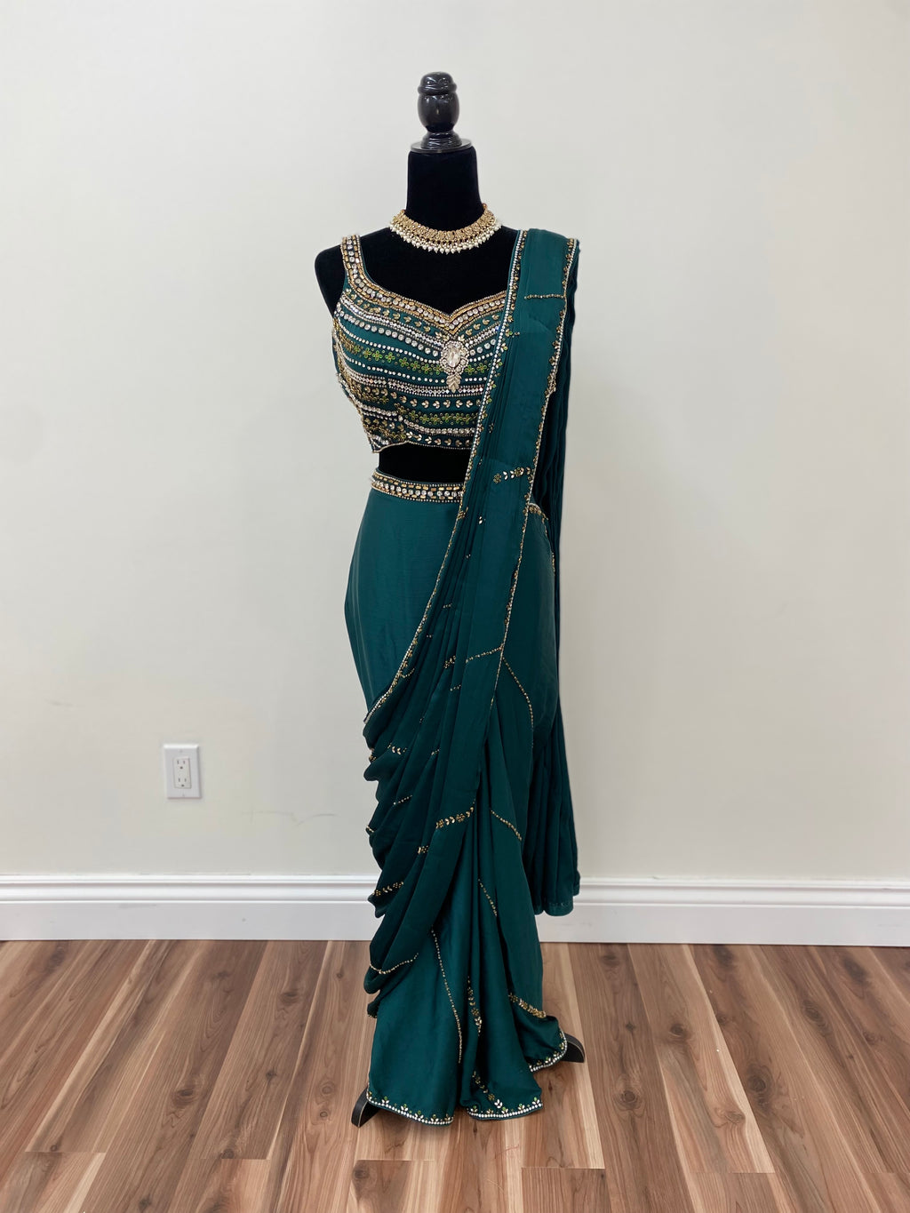 Designer pre drape saree