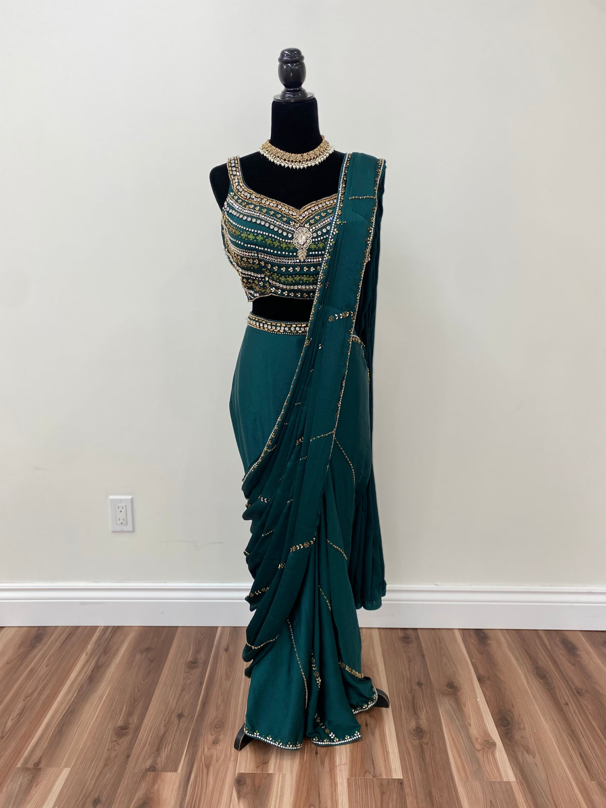 Designer pre drape saree