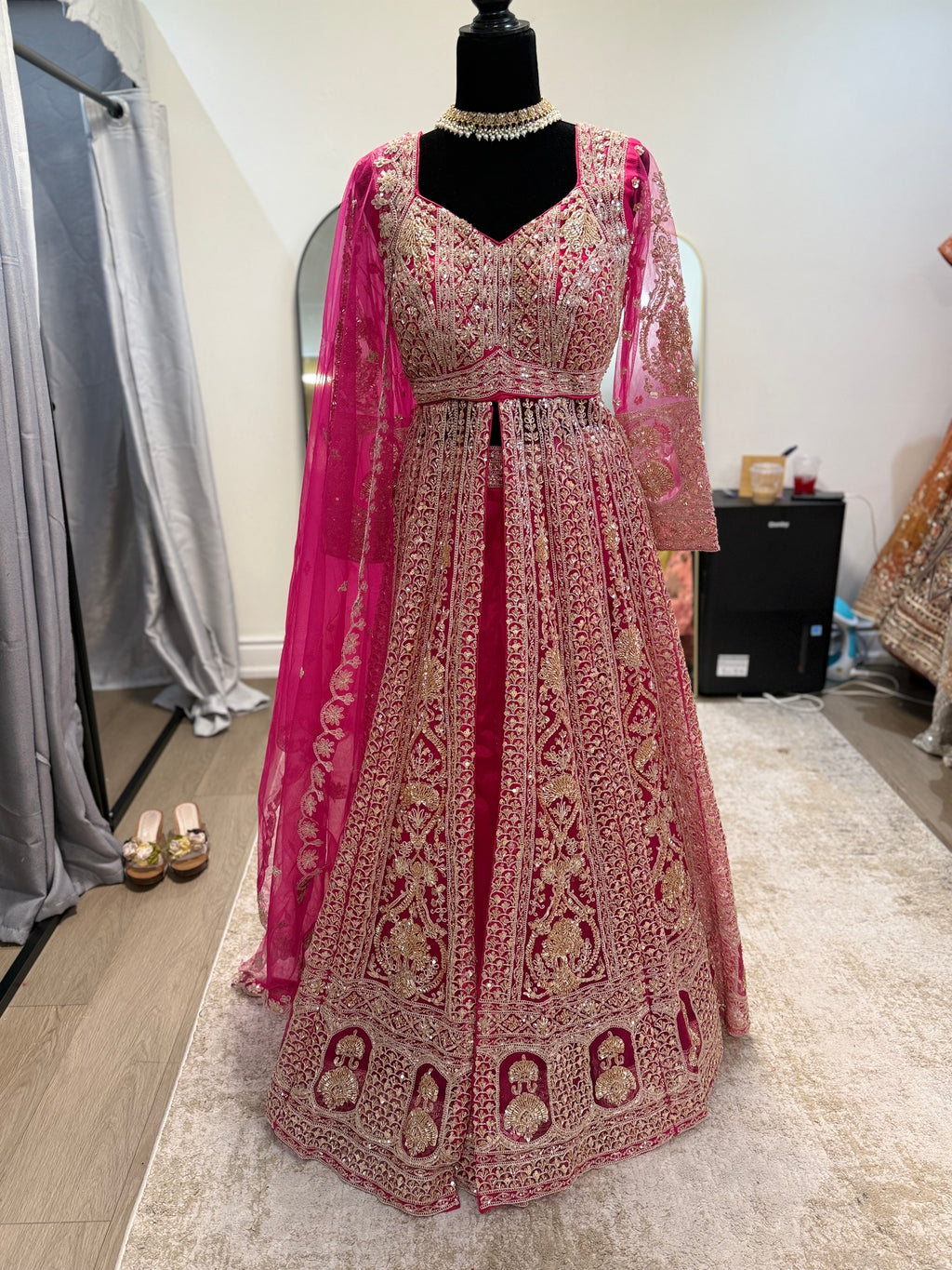 Perfect reception fit Floor length top with  lehenga