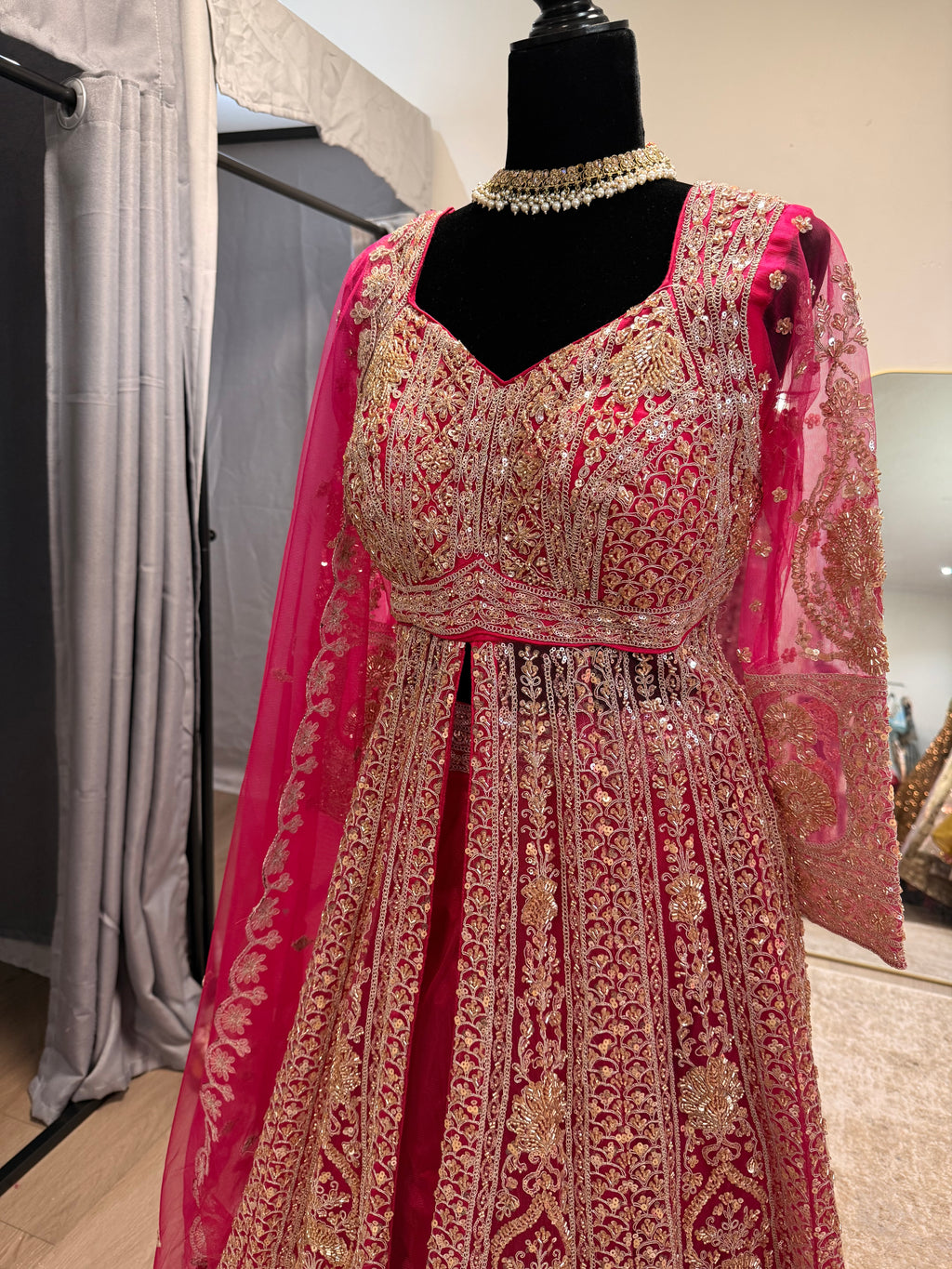 Perfect reception fit Floor length top with  lehenga
